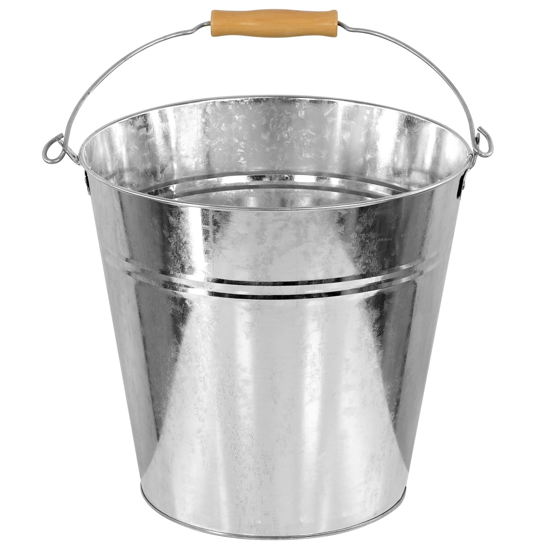 Geezy Zinc Bucket With Wooden Holder