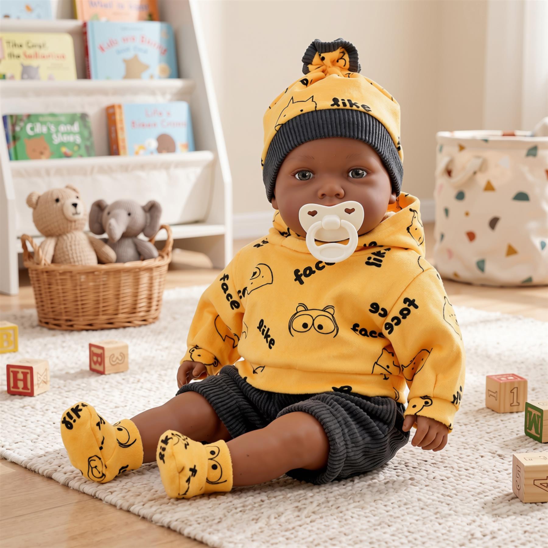 BiBi Black Baby Doll "Jax" (45 cm / 18")