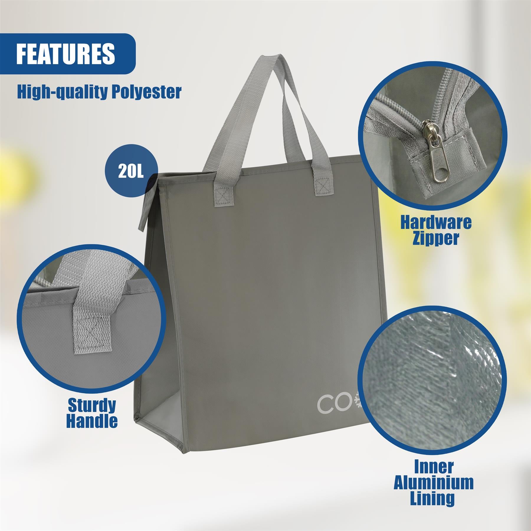 Insulated Grocery Shopping Bag 20L