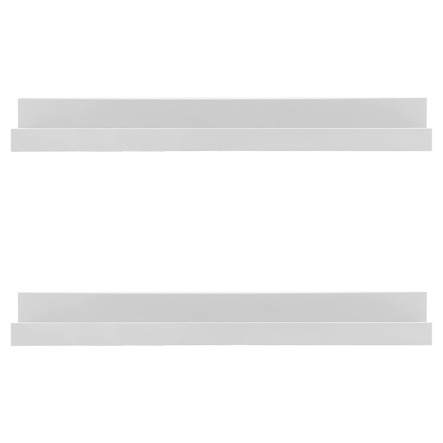 "Two sets of shelves, one with a wooden design and the other with a modern metal frame, both with multiple shelves and a neutral color palette." - The Magic Toy Shop