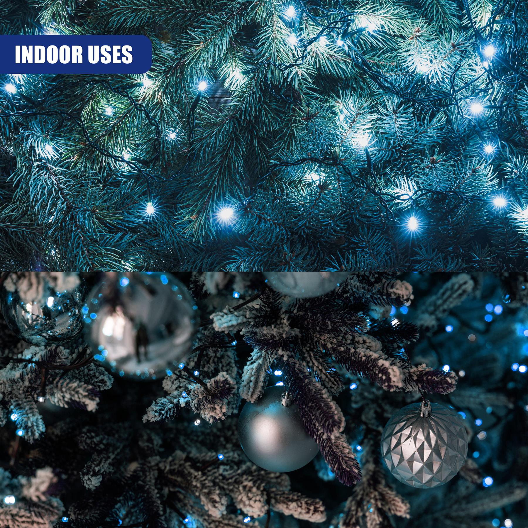 300 LED Cluster Christmas Lights - Blue & White