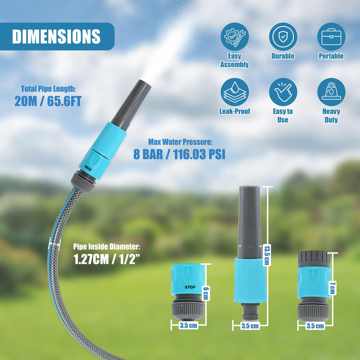 Garden Hose Set - 4 Pcs