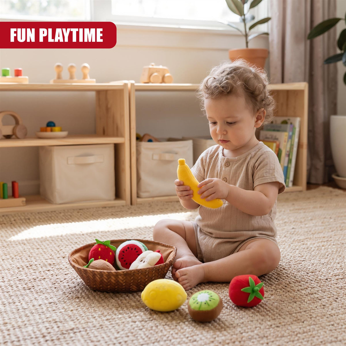 Fabric Fruit Basket Toy Set
