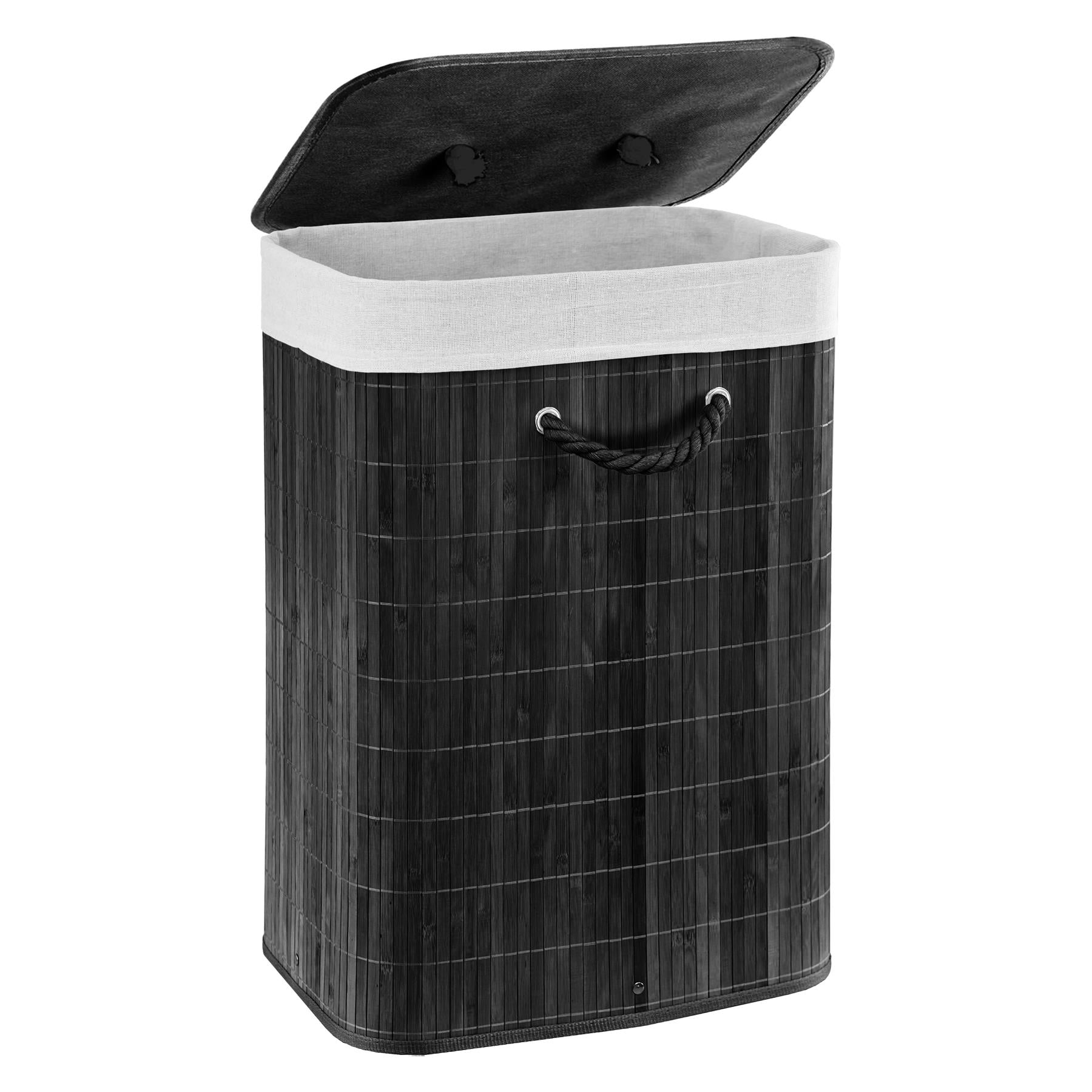 Black Bamboo Laundry Hamper 72L