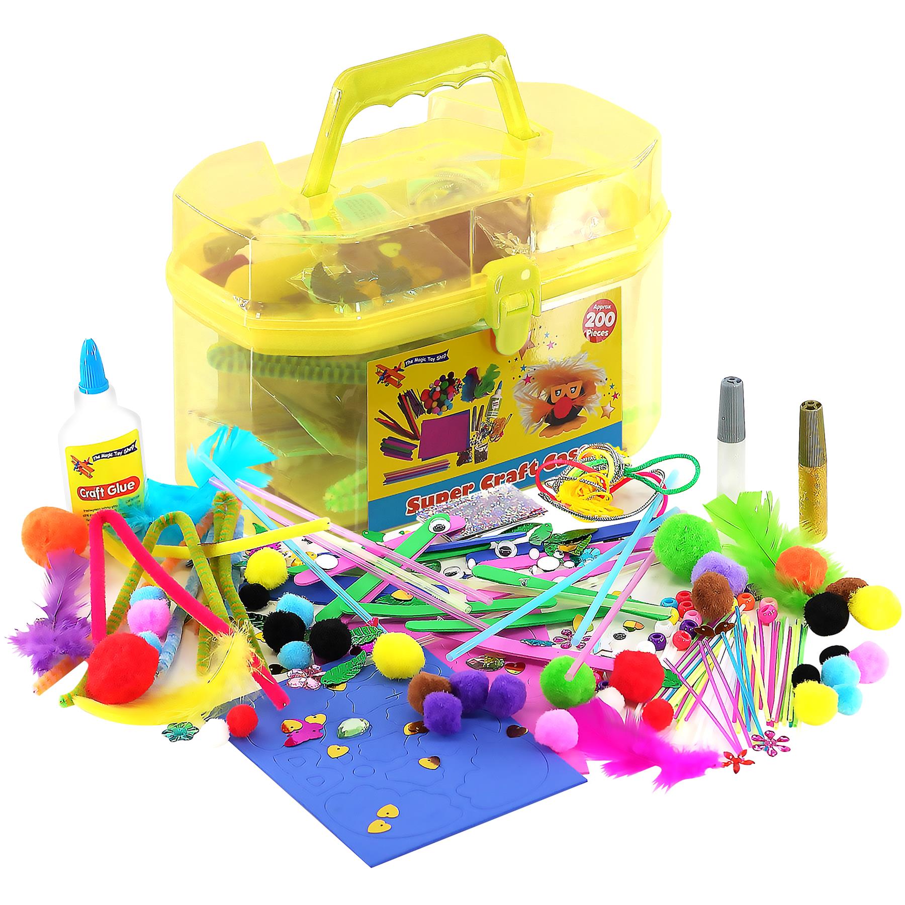 The Magic Toy Shop Yellow Kids Super Craft Carry Case