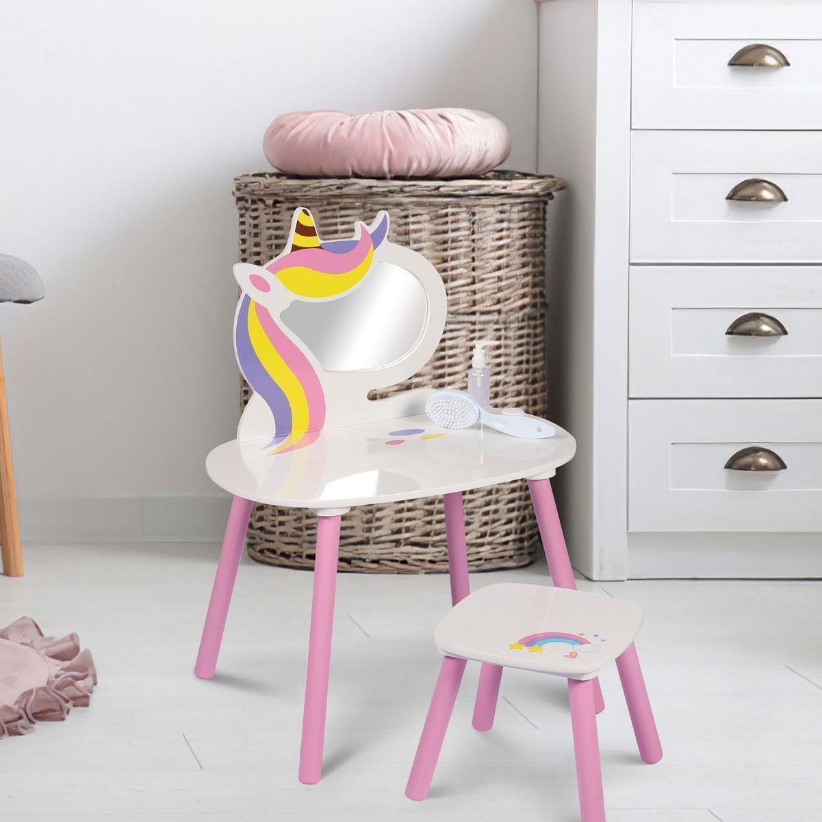 Princess Vanity Table with Stool Kids Play Toy by The Magic Toy Shop - The Magic Toy Shop