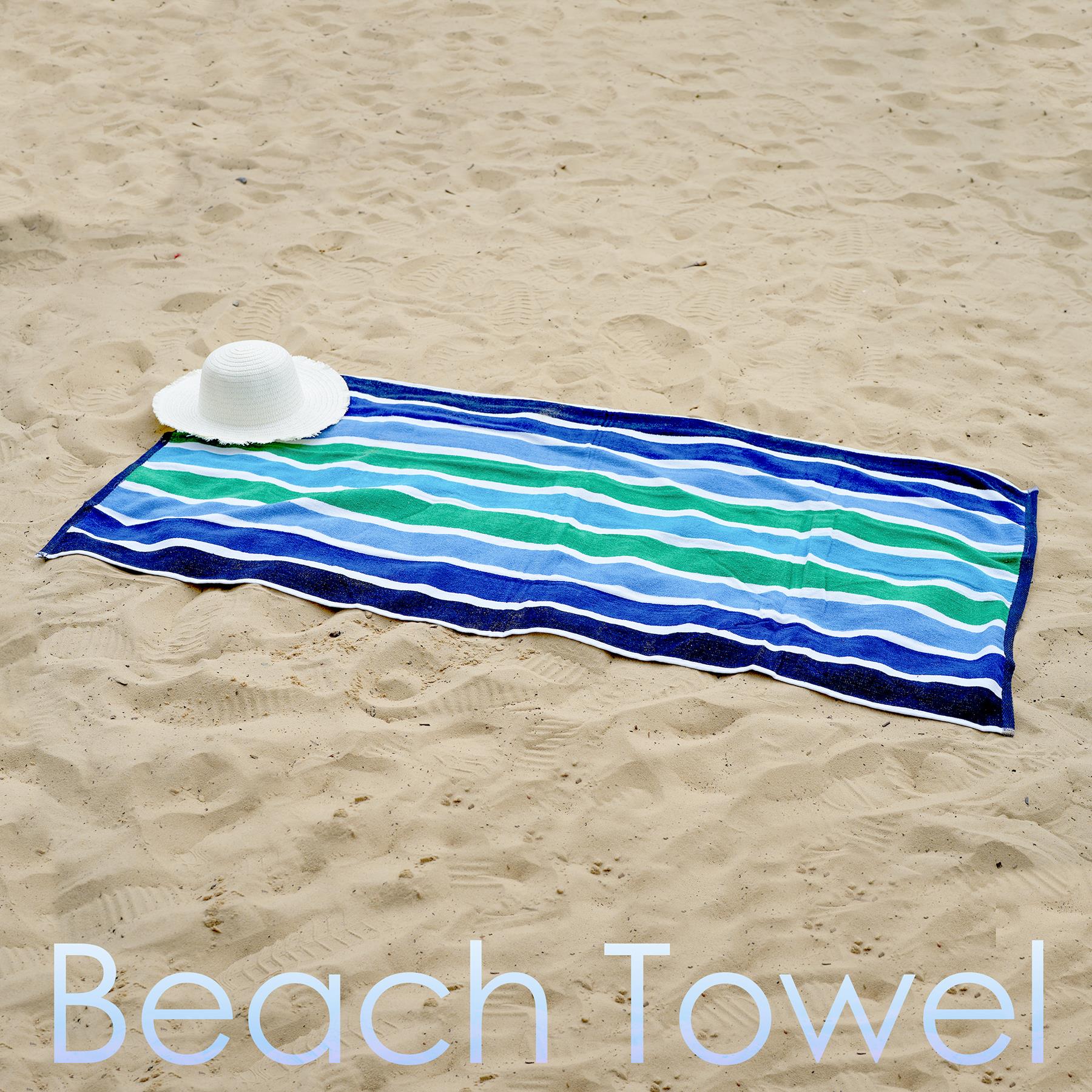 Large Velour Striped Beach Towel (Midnight Oasis) by Geezy - The Magic Toy Shop