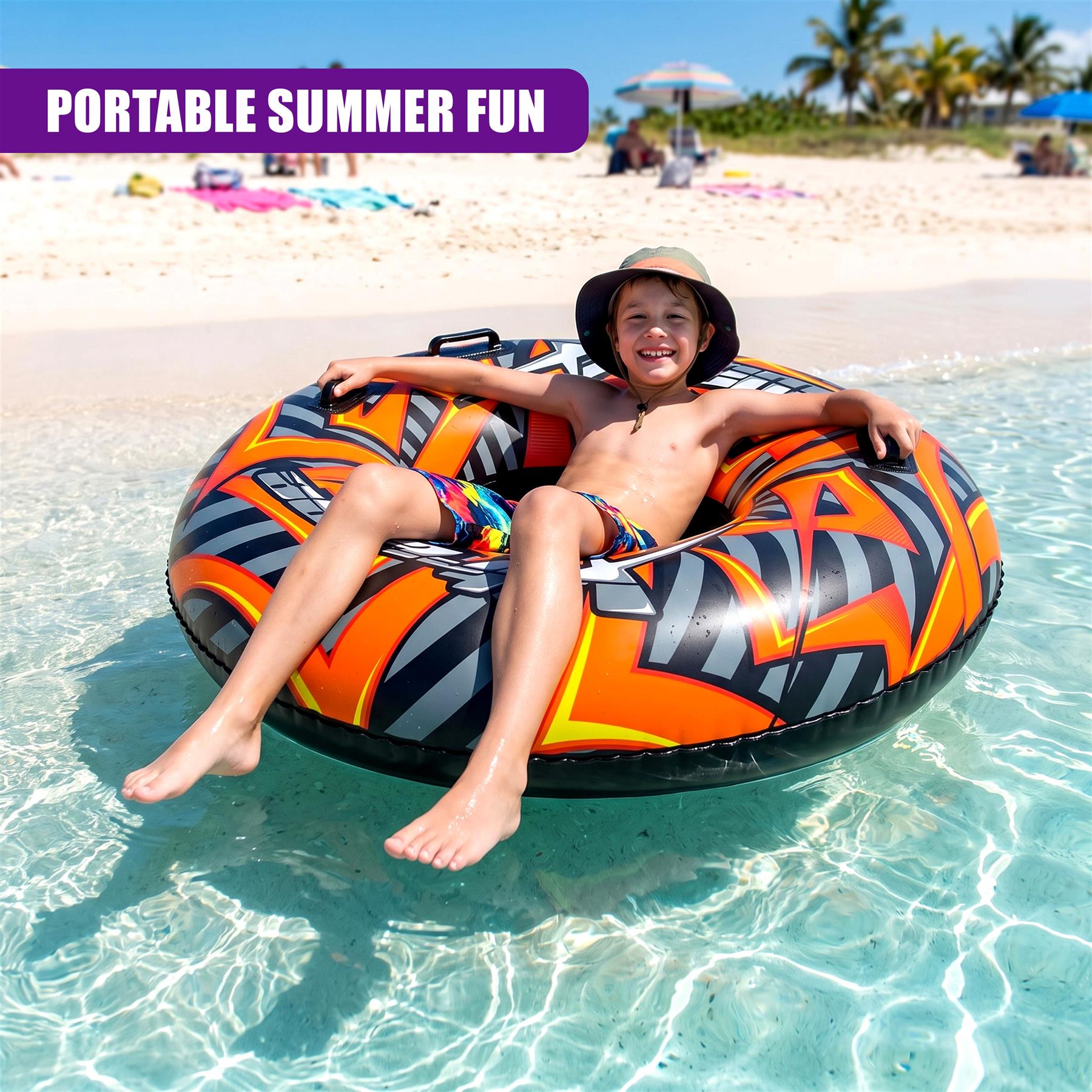 Inflatable Pool Ring 47" - Orange