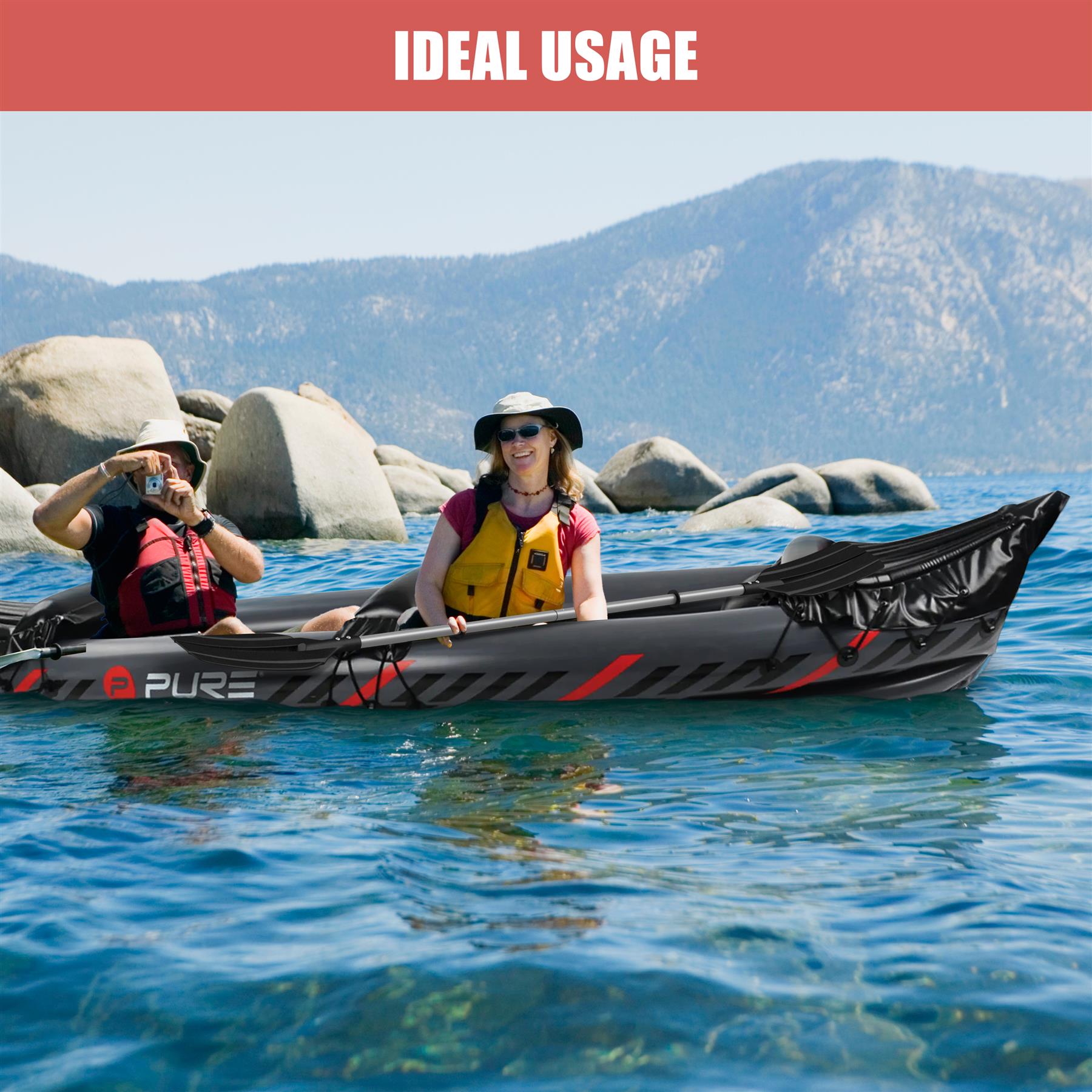 2 Person Inflatable Kayak with Accessories