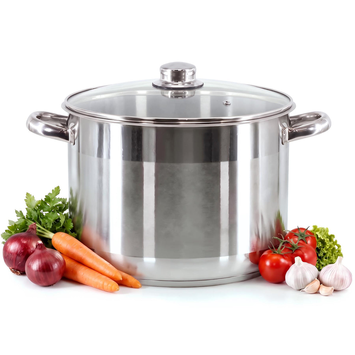 Stainless Steel Stock Pot with Lid - 12 L