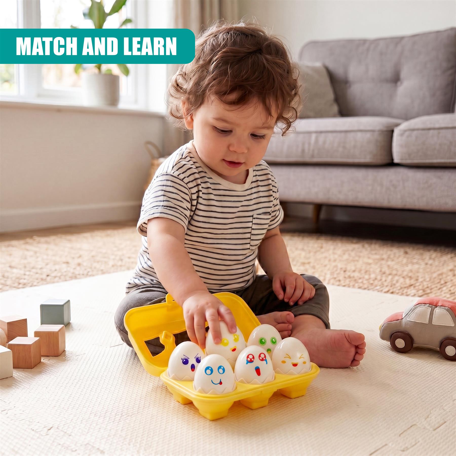 Hide n Squeak Matching Eggs Color & Shape Sorter - Multi Coloured