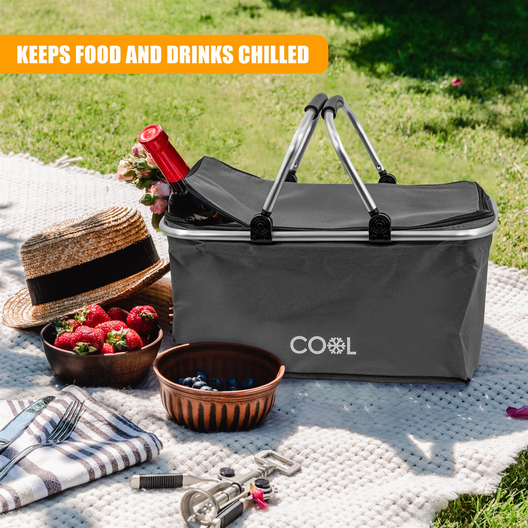 Grey Cooler Basket Bag by Geezy - The Magic Toy Shop