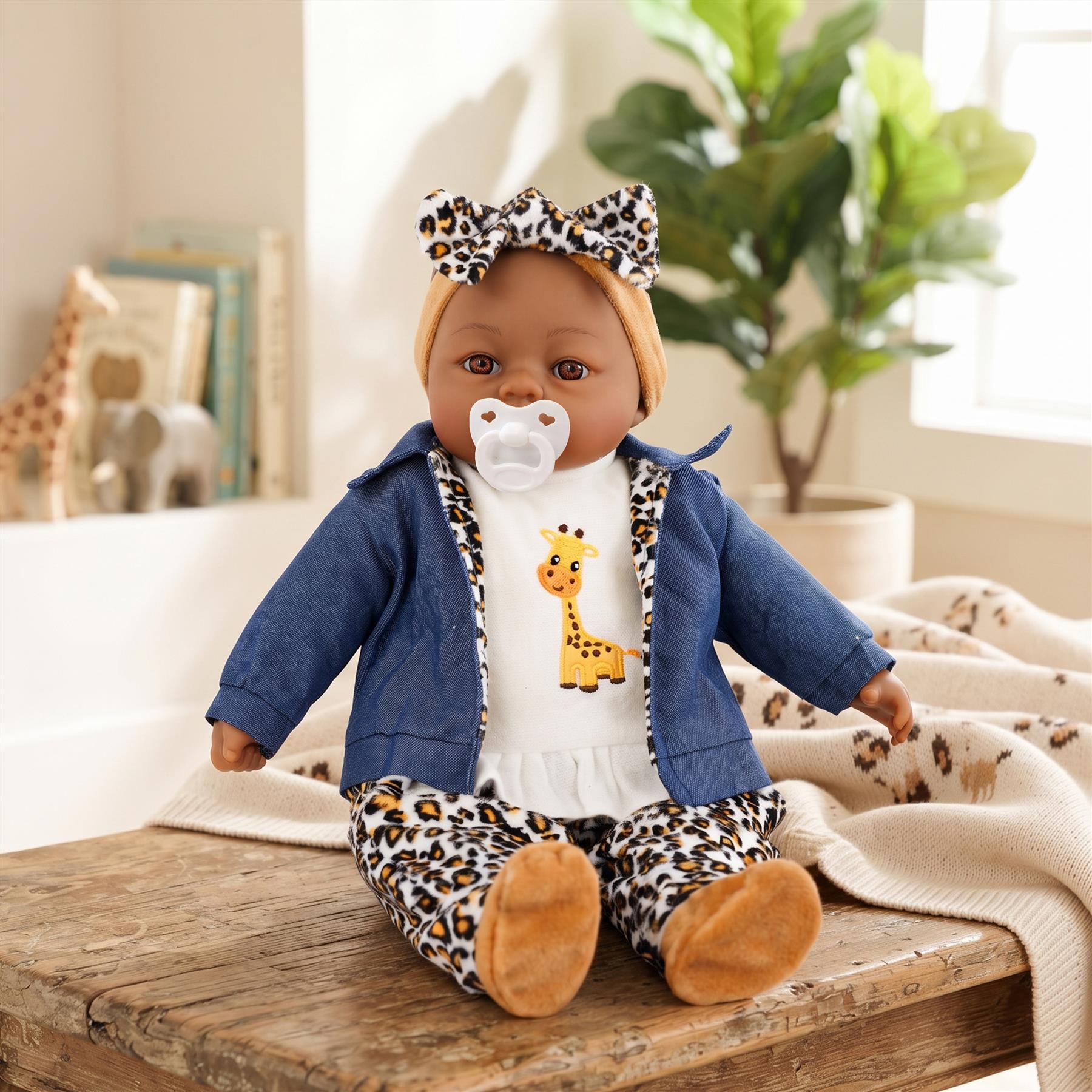 BiBi Black Baby Doll "Cheetah" (45 cm / 18")