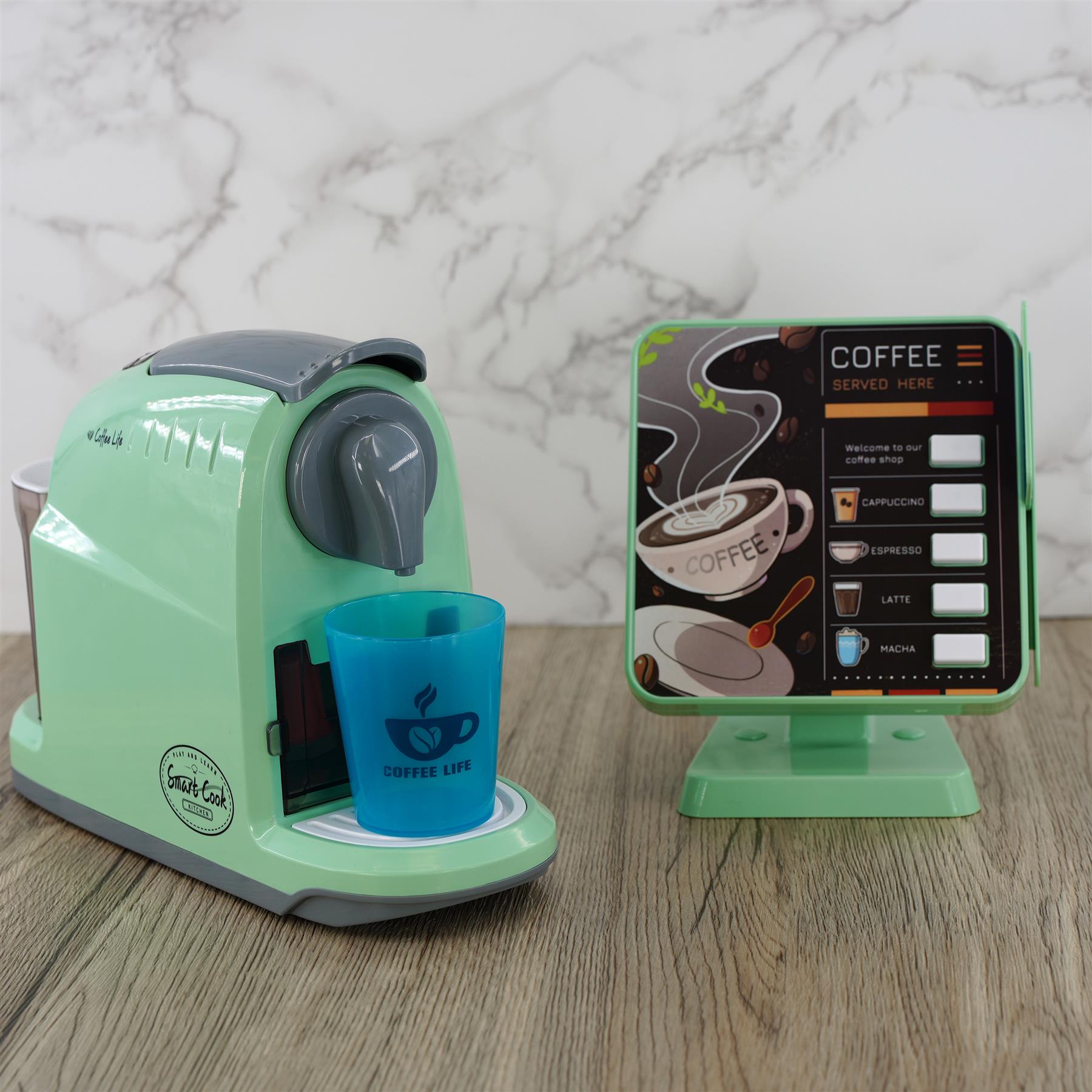 Kids Coffee Maker Machine Toy Kitchen Role Play Set with Cash Register Play Food by The Magic Toy Shop - The Magic Toy Shop