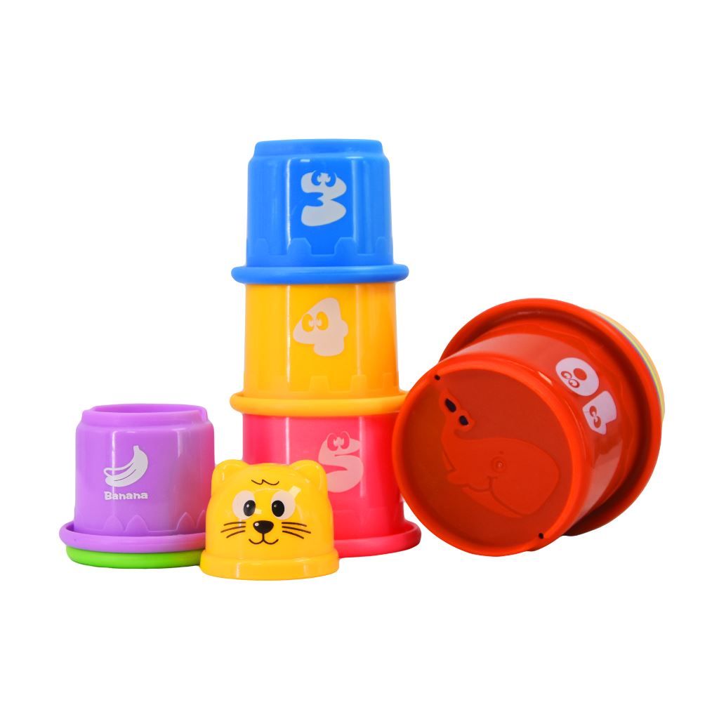 The Magic Toy Shop 11 Pcs Building Beakers Nesting Cups Stacking Blocks Toddler Baby Bath Toy Teddy