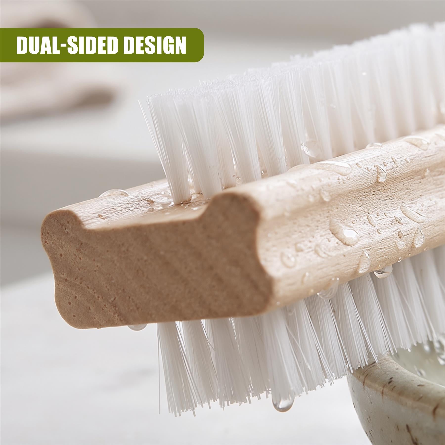 Wooden Double Sided Nail Brushes with Firm Bristles