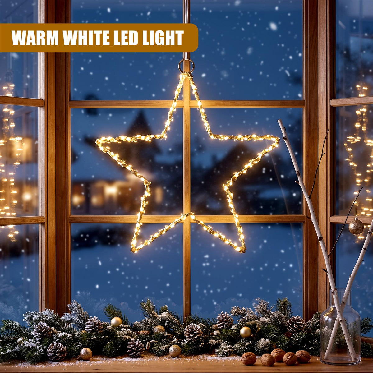 Star LED Fairy Light Gold Wire 50cm