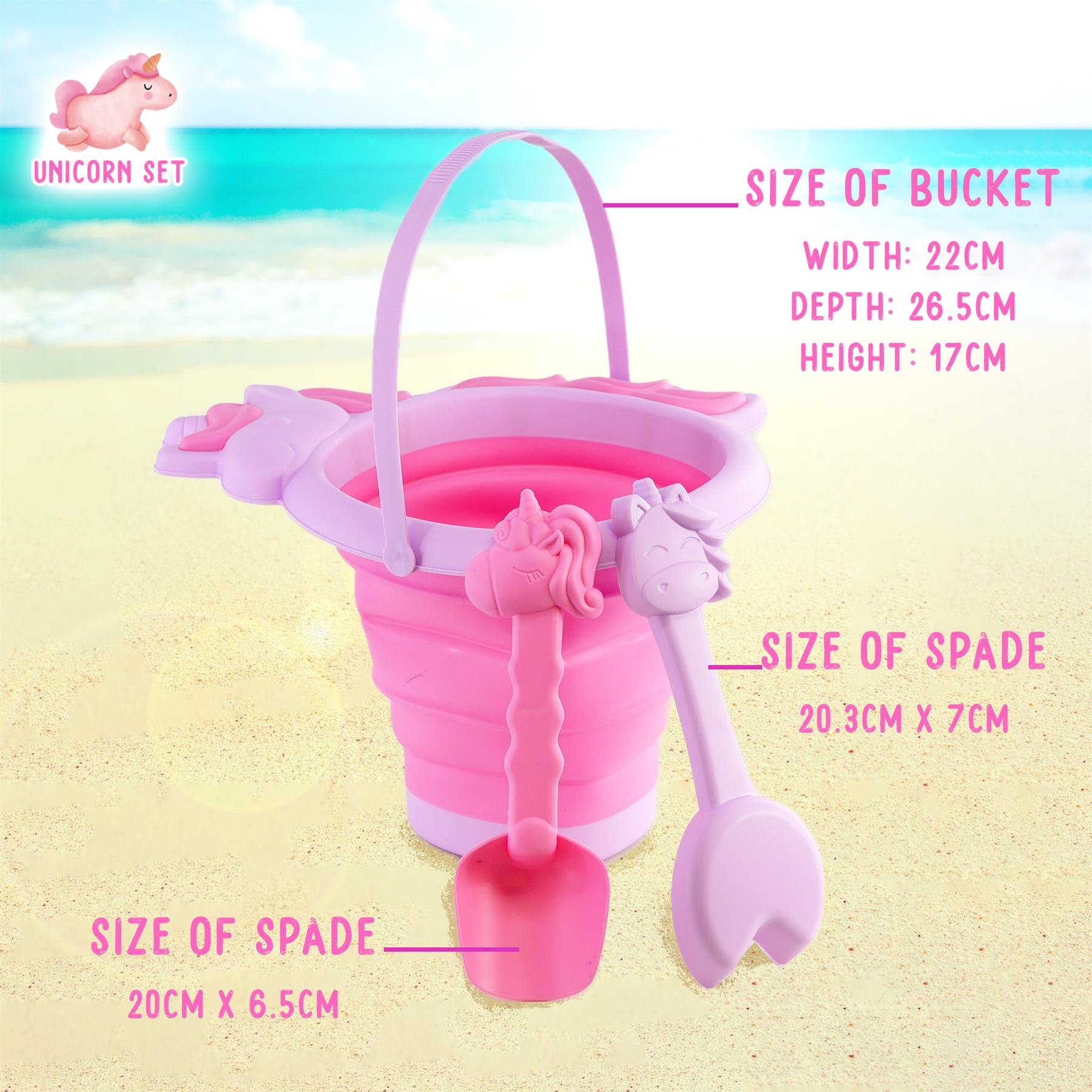 Collapsible Beach Bucket & Spade Sets