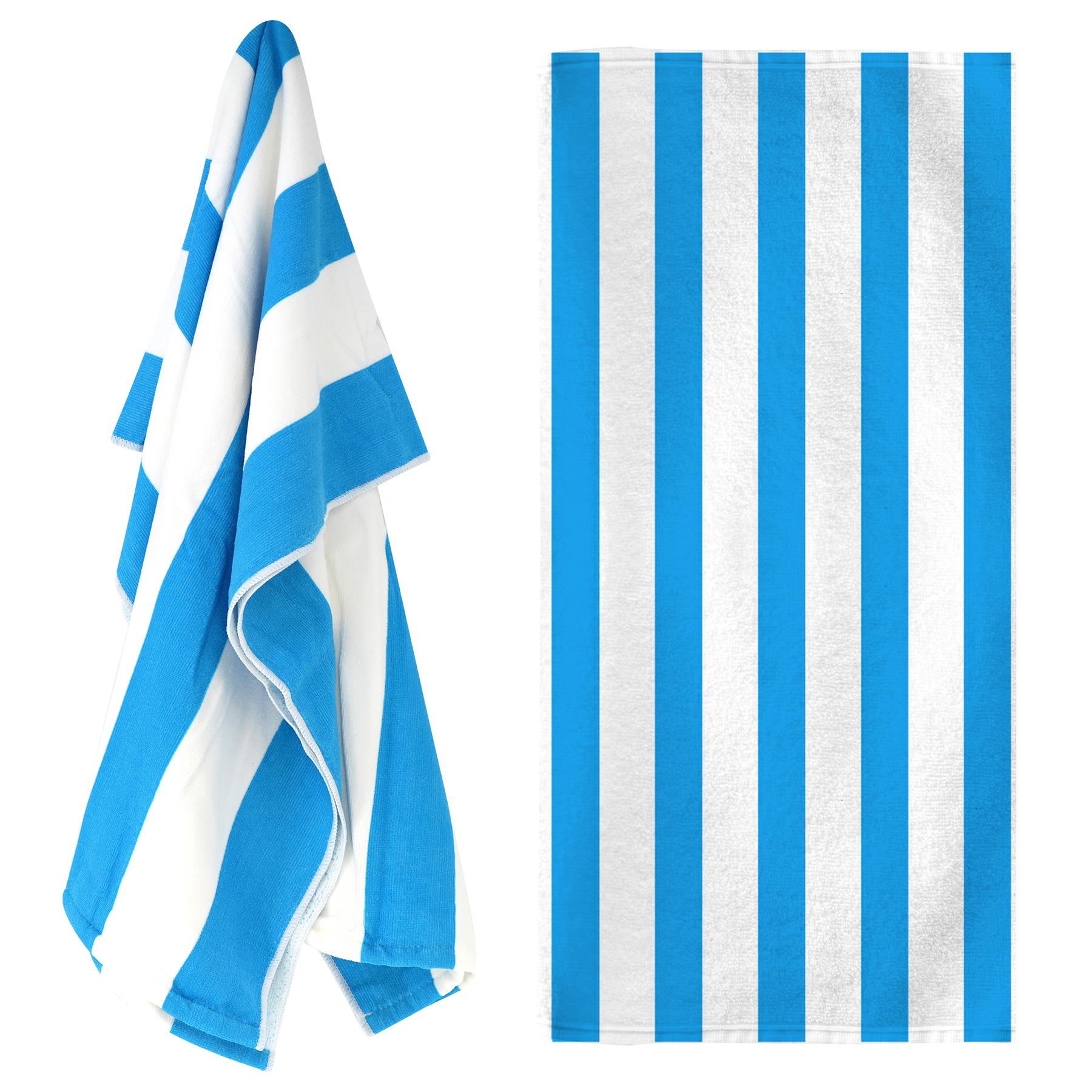 Beach Bath Towel Large Microfibre Blue Striped by GEEZY - The Magic Toy Shop