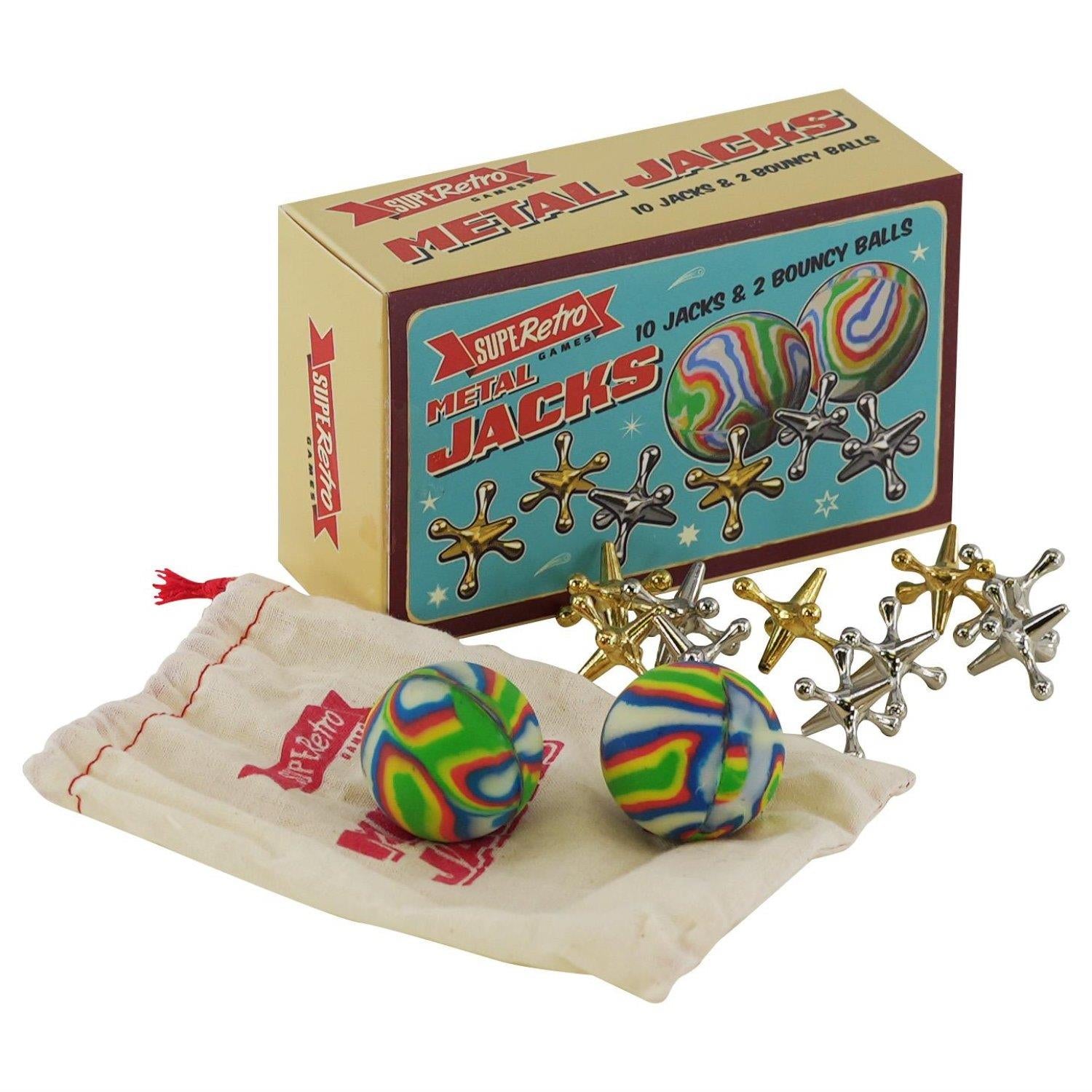 "The Magic Toy Shop's Traditional Metal Classic Jacks, a fun and classic outdoor game."