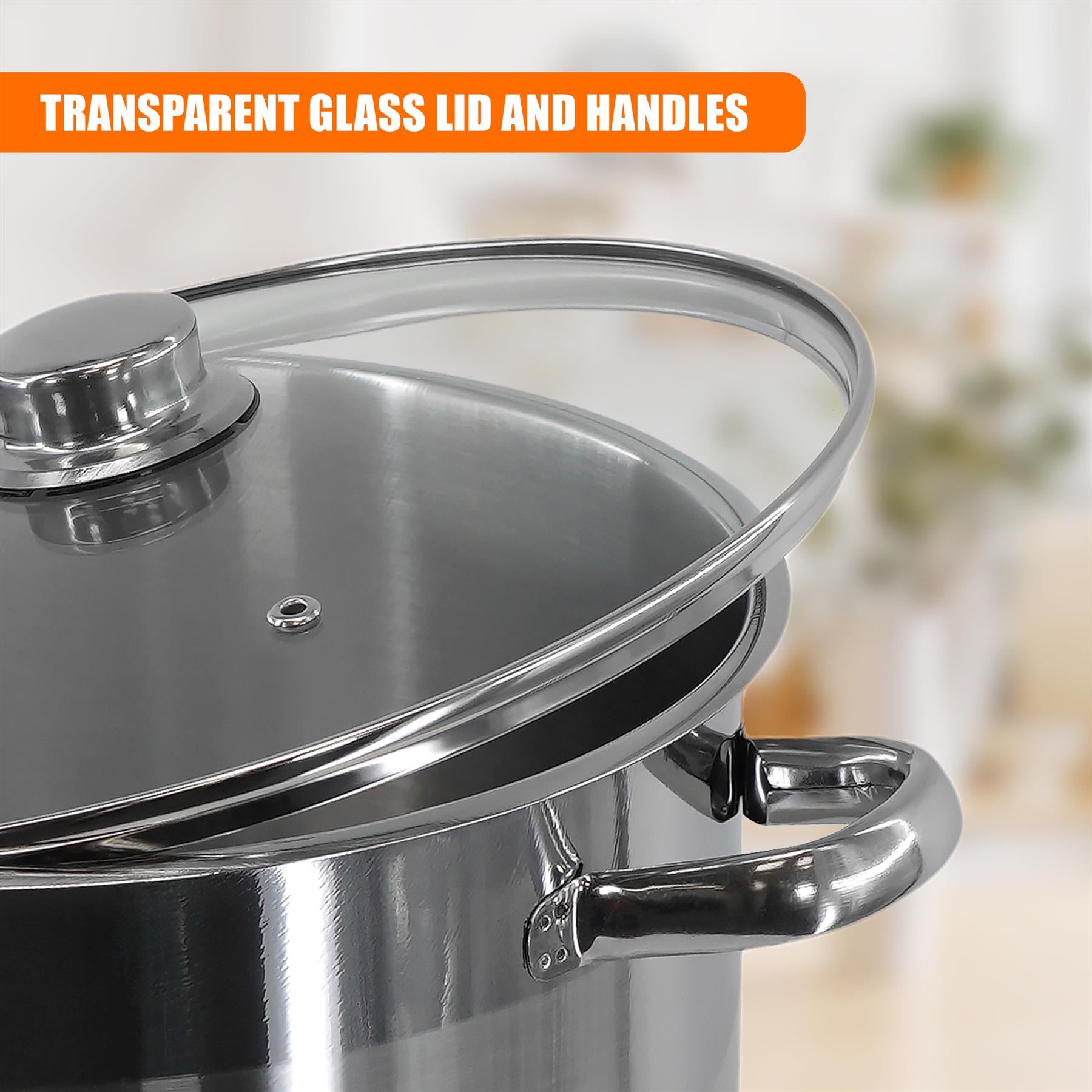 Stainless Steel Stock Pot with Lid - 14 L