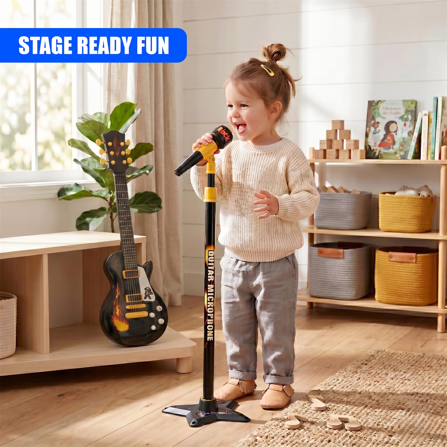 Kids Electric Guitar & Microphone Set