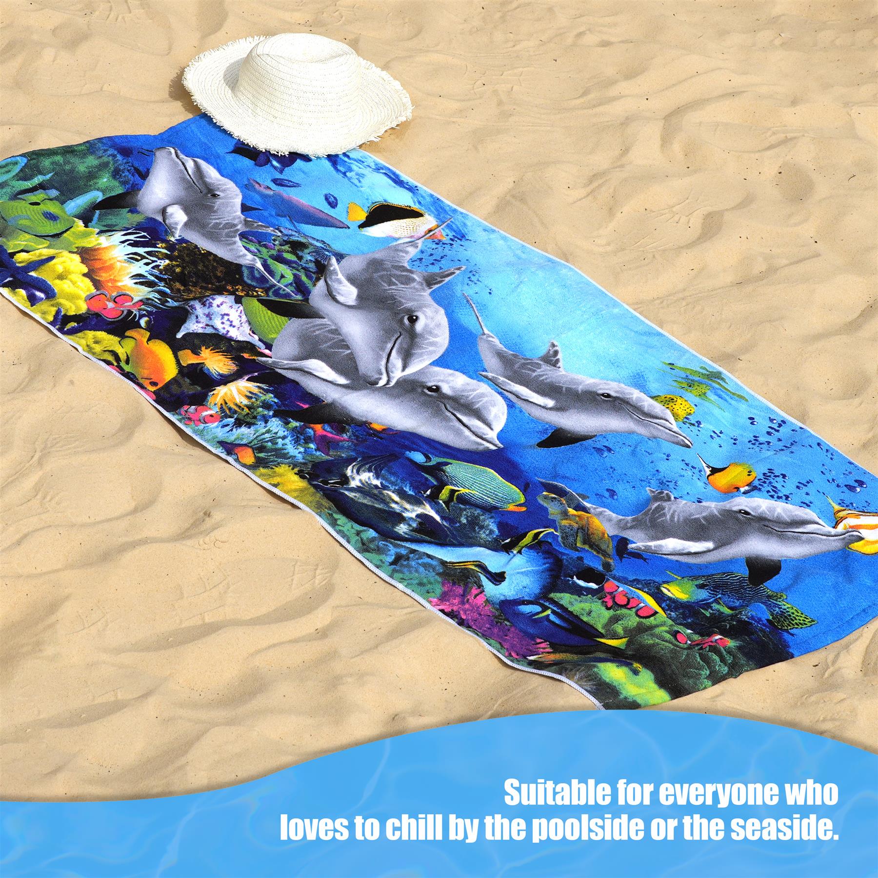 Dolphins Design Large Towel by GEEZY | The Magic Toy Shop