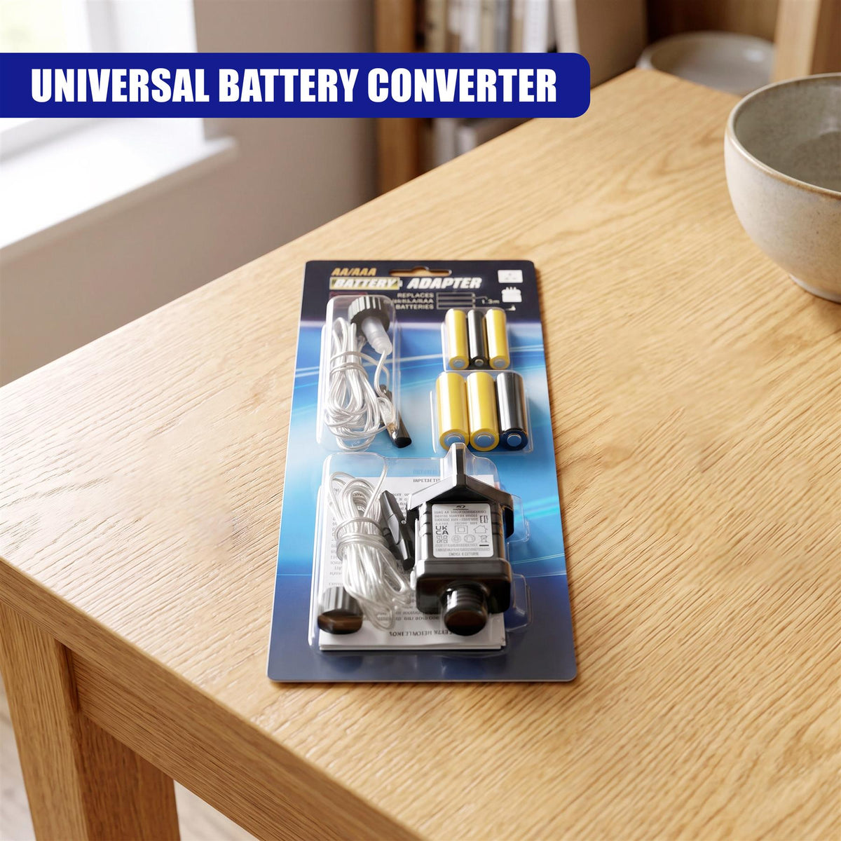 Battery to Mains Adapter for AA & AAA