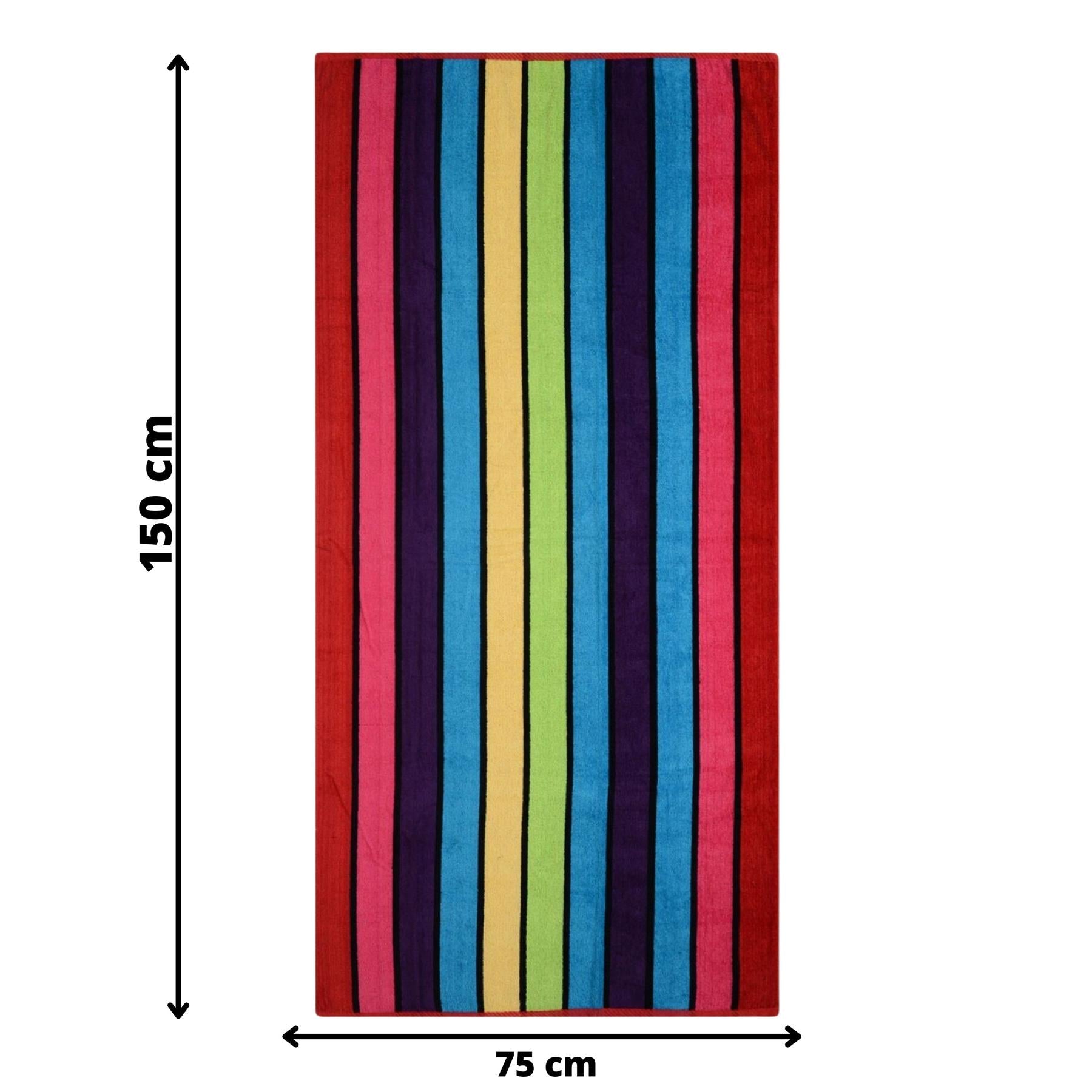 Large Velour Striped Beach Towel (Crimson Skyline) by Geezy - The Magic Toy Shop