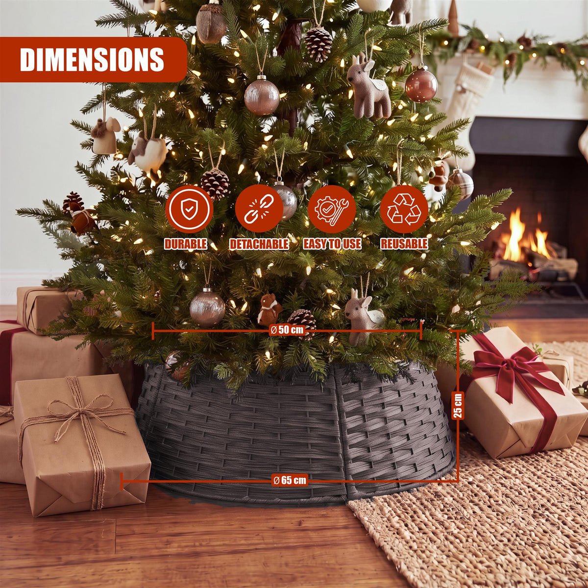 Brown Christmas Tree Skirt 65cm