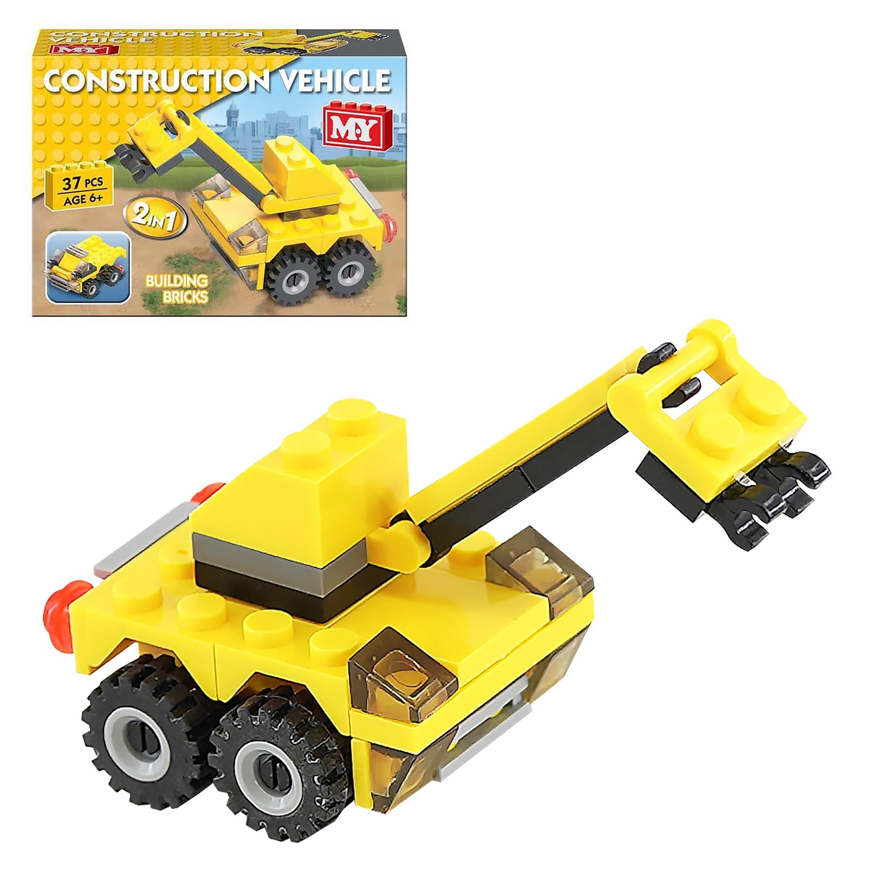 The Magic Toy Shop Construction Vehicles Building Bricks 2 in 1