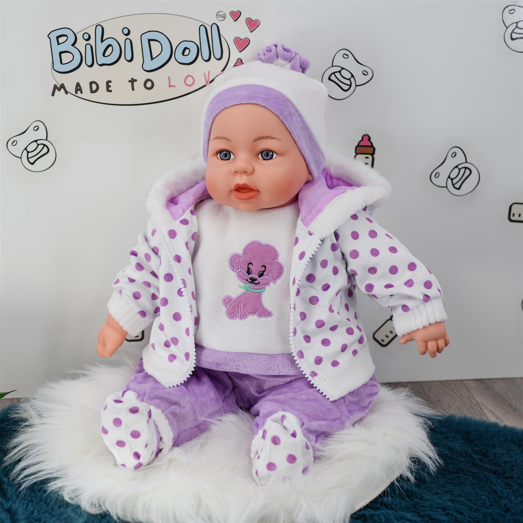 18" Baby Doll Pink and Purple Clothes Set by BiBi Doll - The Magic Toy Shop