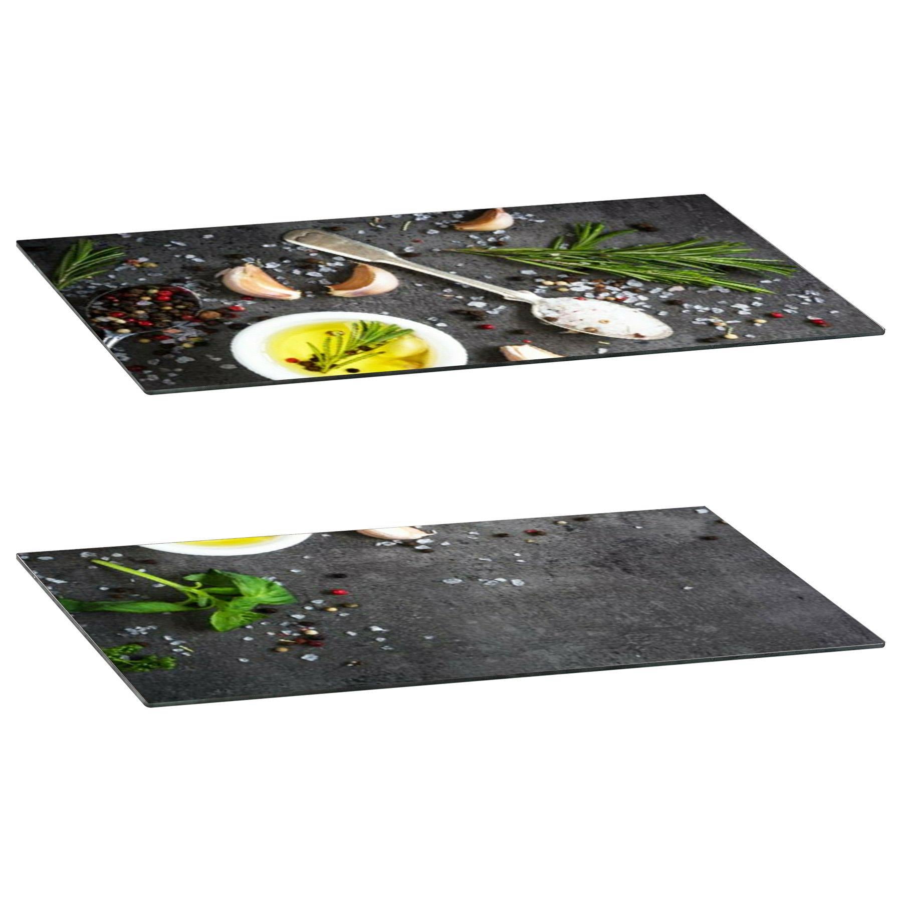 Glass Cutting Boards with Salt & Garlic Design by Geezy - The Magic Toy Shop