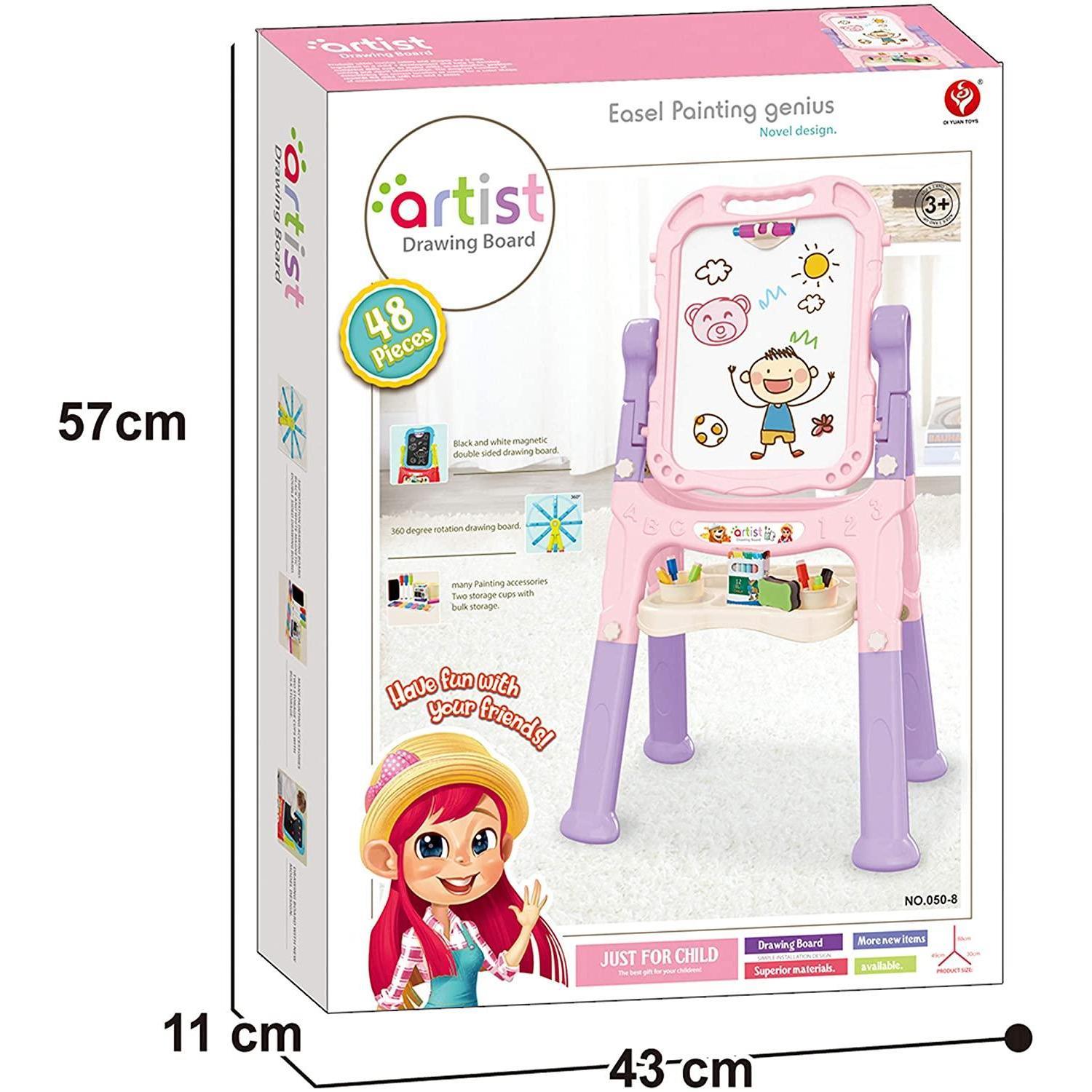 The Magic Toy Shop Pink Folding Double-Sided Magnetic Drawing Board