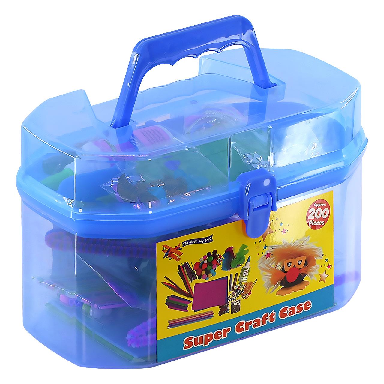 The Magic Toy Shop Blue Kids Super Craft Carry Case