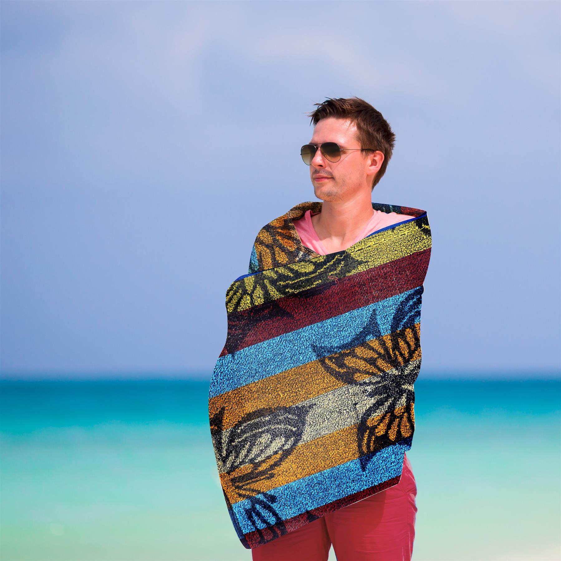 BIG PHOTO TOWEL 2点セット Large Multicoloured Beach Towels by Geezy | The Magic Toy Shop