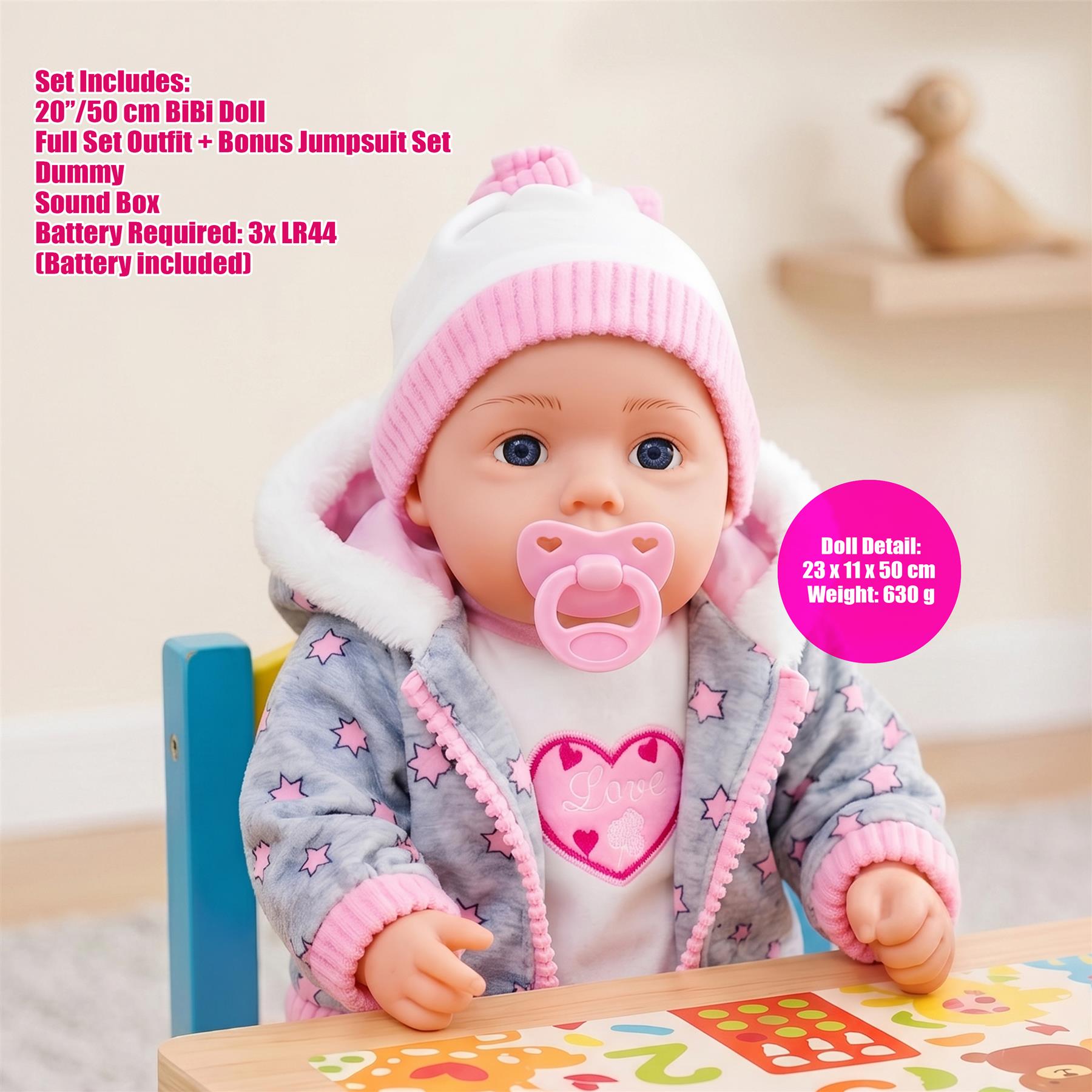 BiBi Baby Doll "Dots" (The Nap Master) (50 cm / 20")