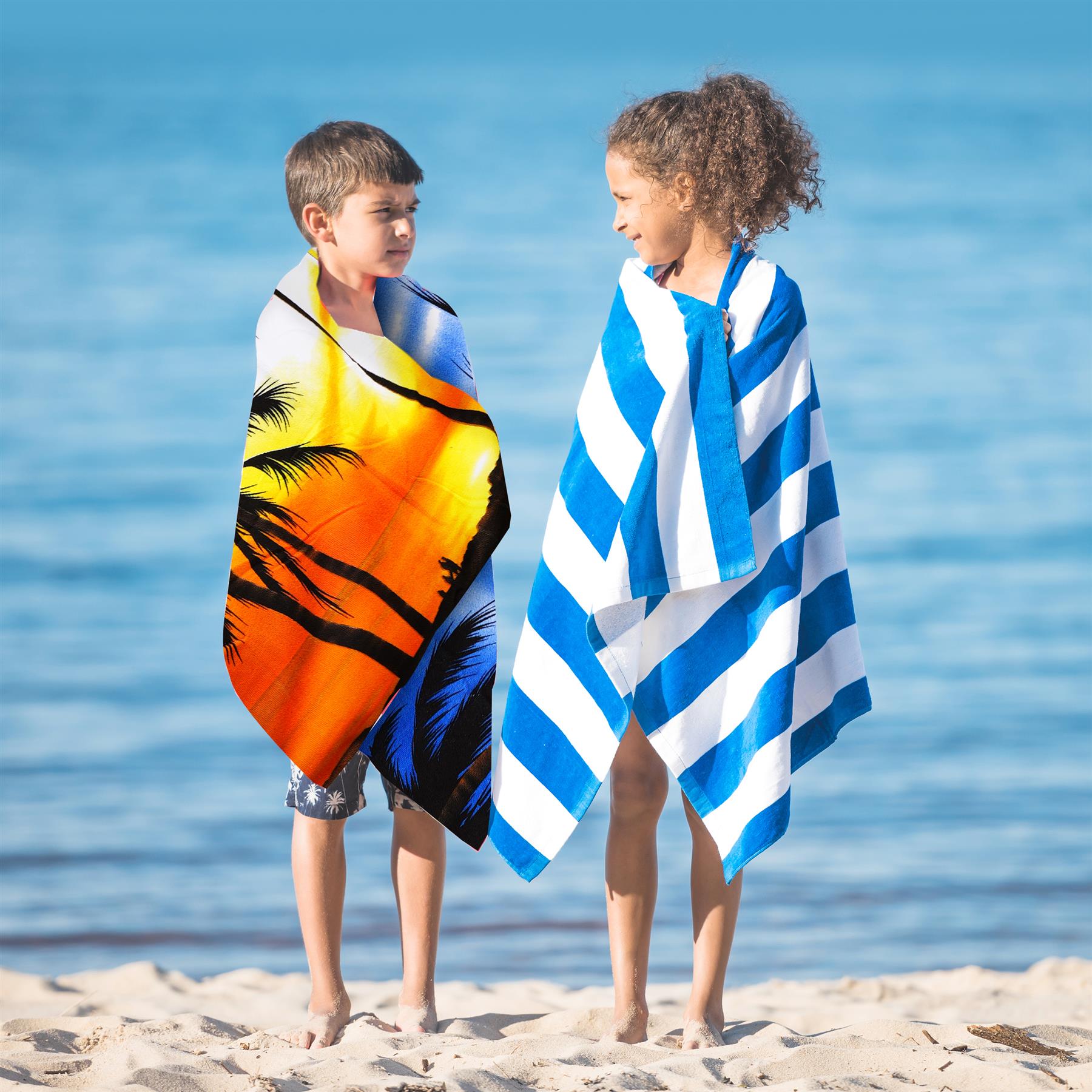 Beach Bath Towel Sunrise Design Microfibre Towel by GEEZY | The