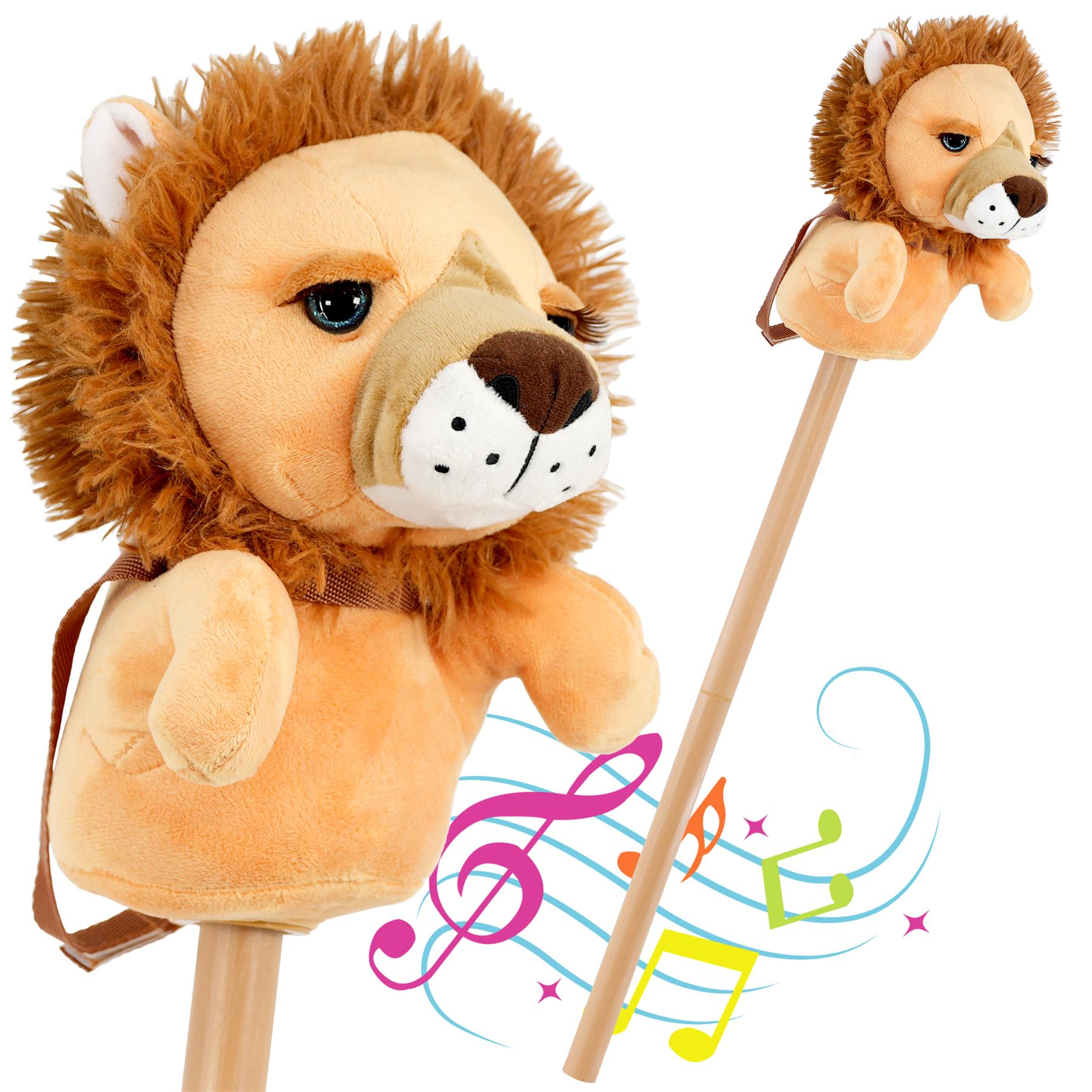 The Magic Toy Shop Kids Hobby Horse Lion with Sounds