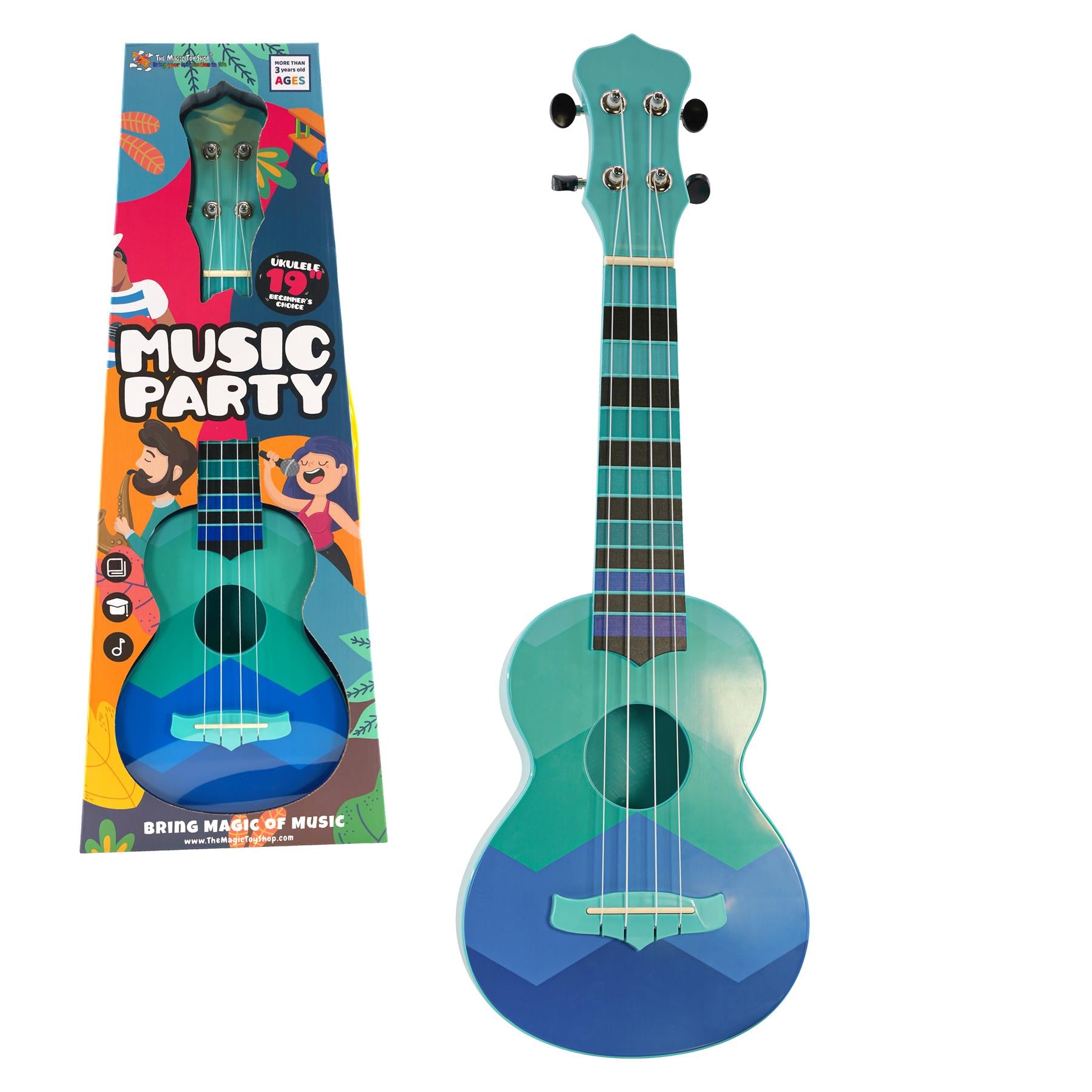 19" Ukulele for Kids with 4 Nylon Strings