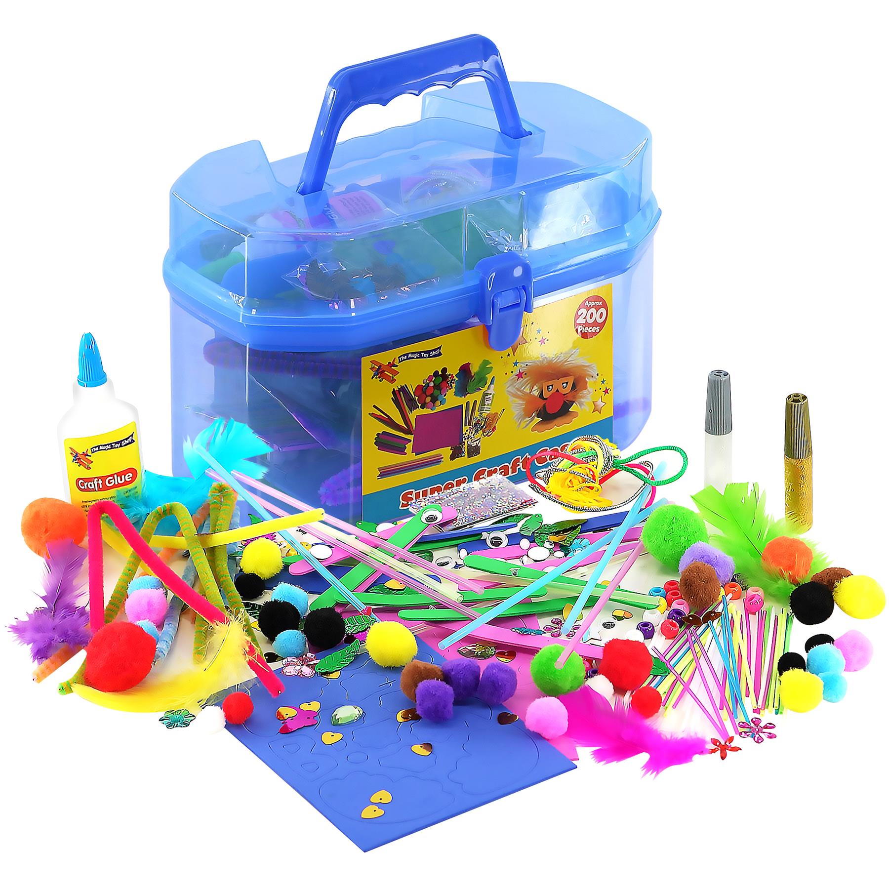 The Magic Toy Shop Blue Kids Super Craft Carry Case