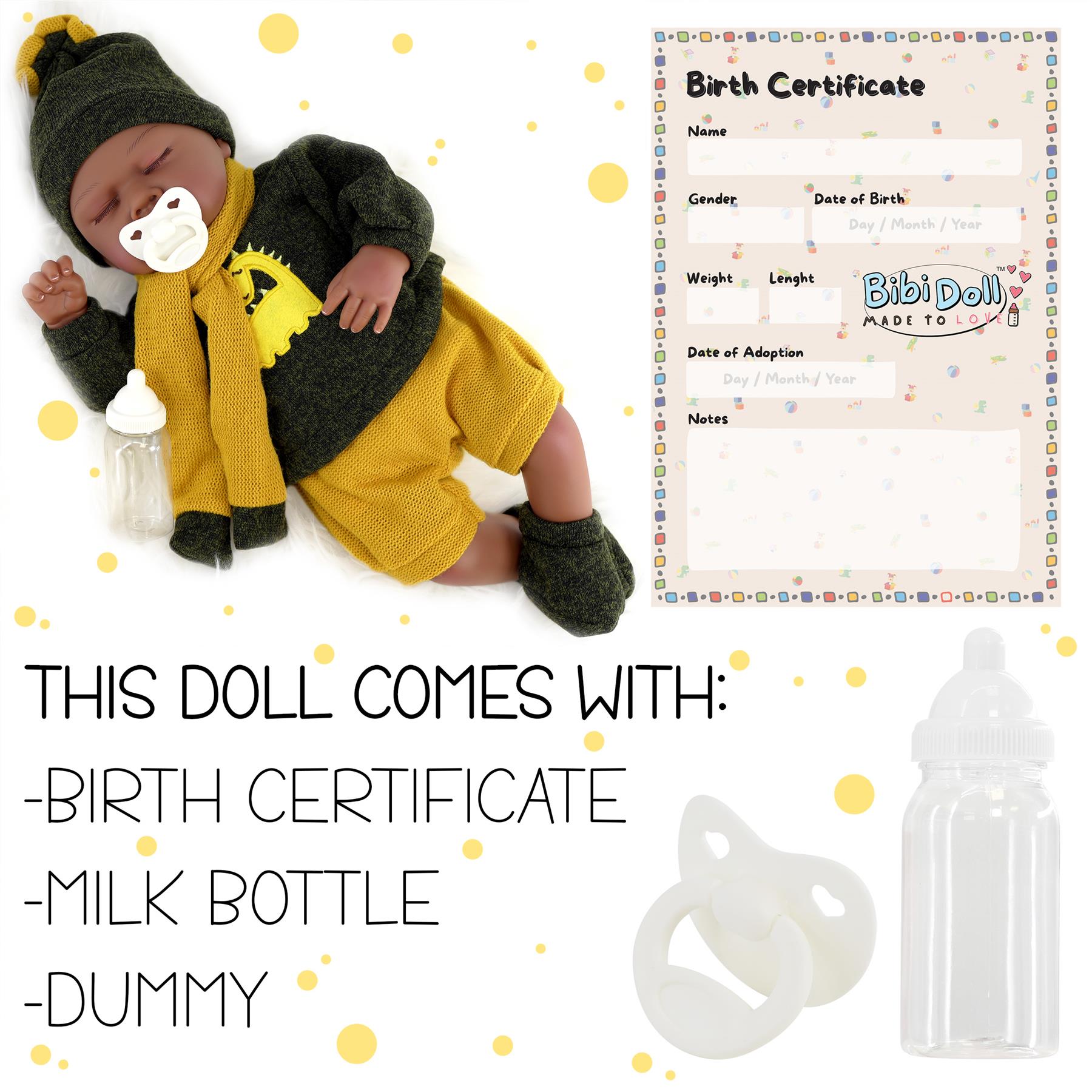 BiBi Black Doll Reborn Ethnic Sleeping Boy "Glorio" (50 cm / 20") by BiBi Doll - The Magic Toy Shop