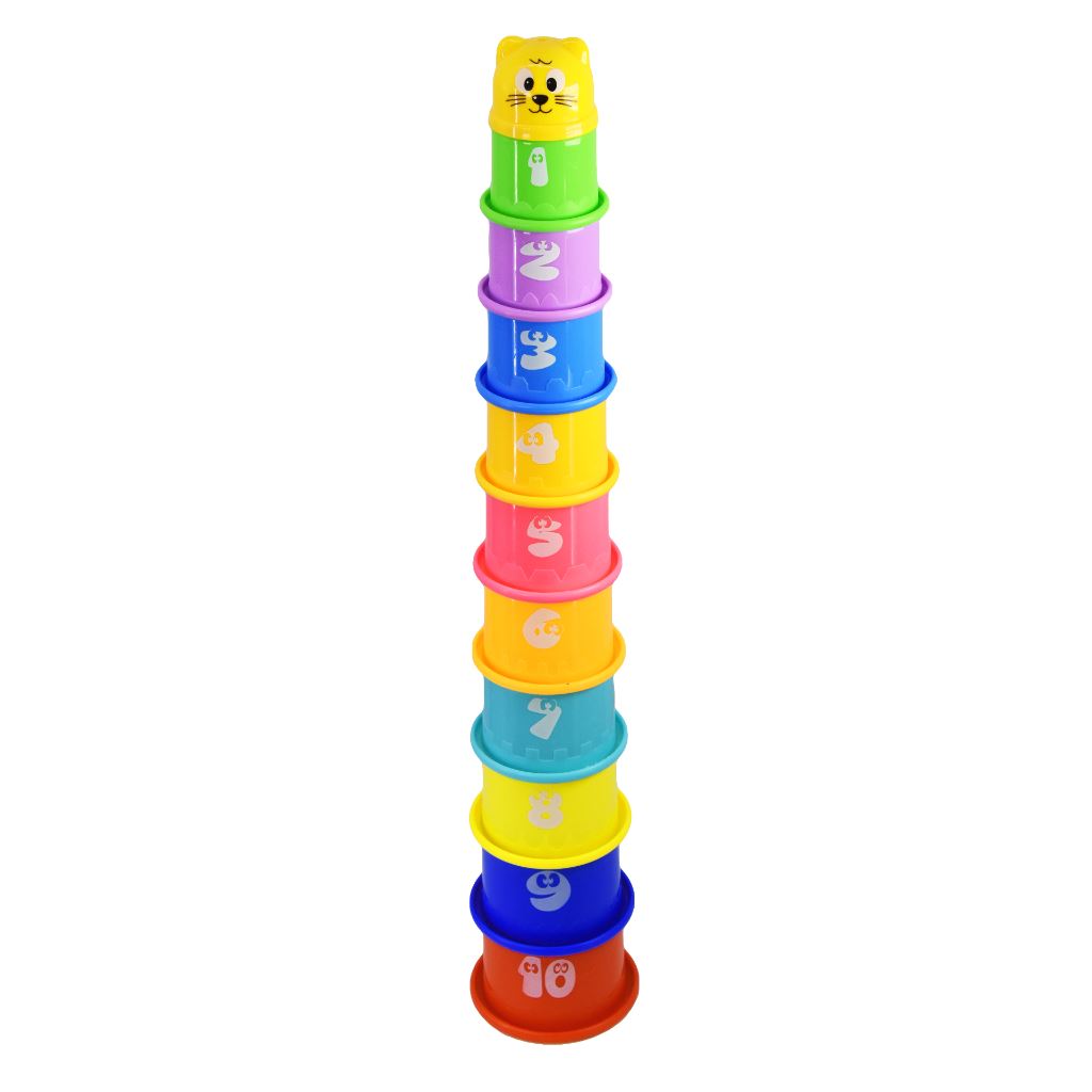 The Magic Toy Shop 11 Pcs Building Beakers Nesting Cups Stacking Blocks Toddler Baby Bath Toy Teddy