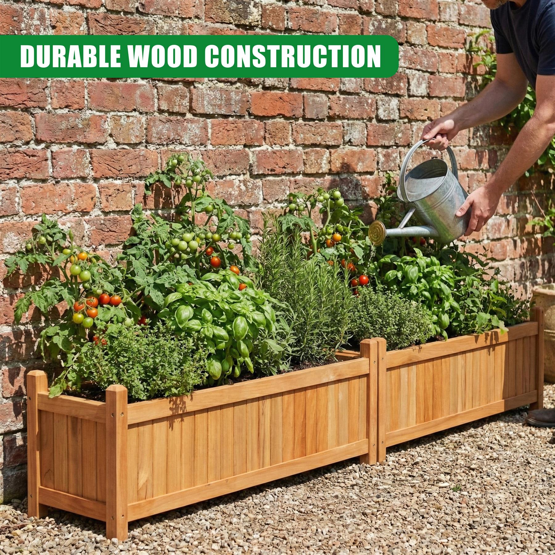 Wooden Large Rectangular Planters 2 Pack by GEEZY | The Magic Toy Shop