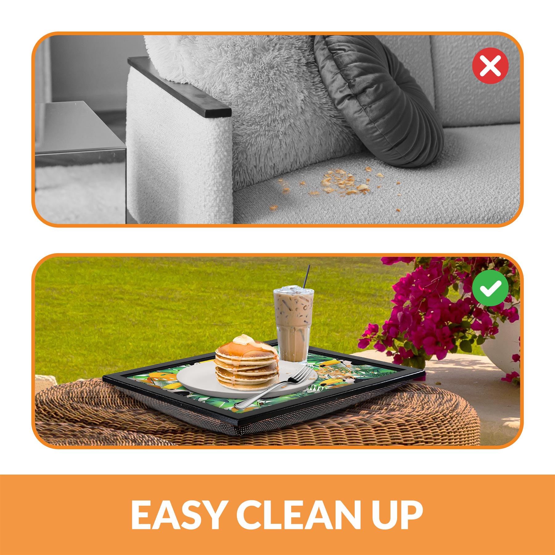 Tropical Lap Tray With Bean Bag Cushion