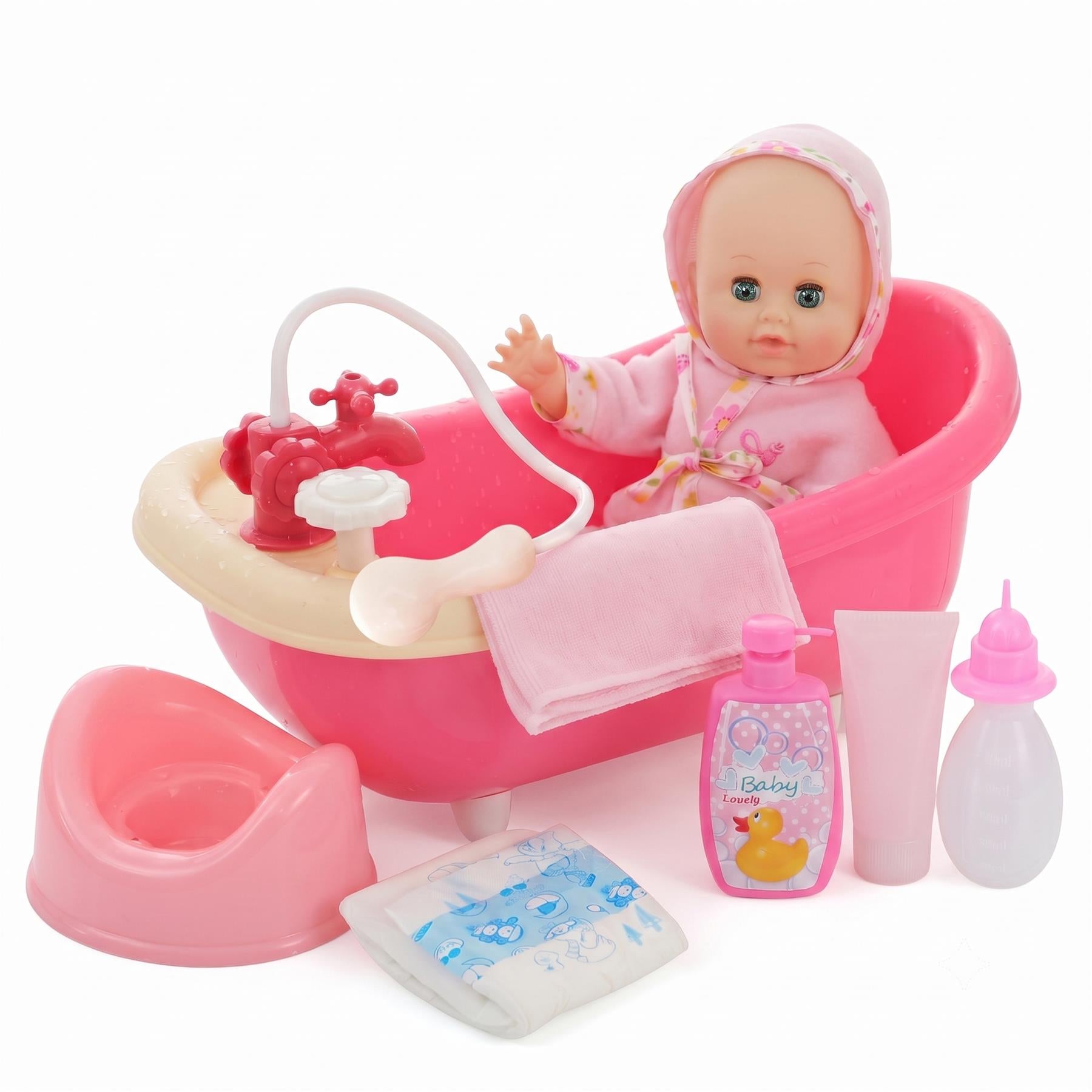 Doll and Bath set with Accessories