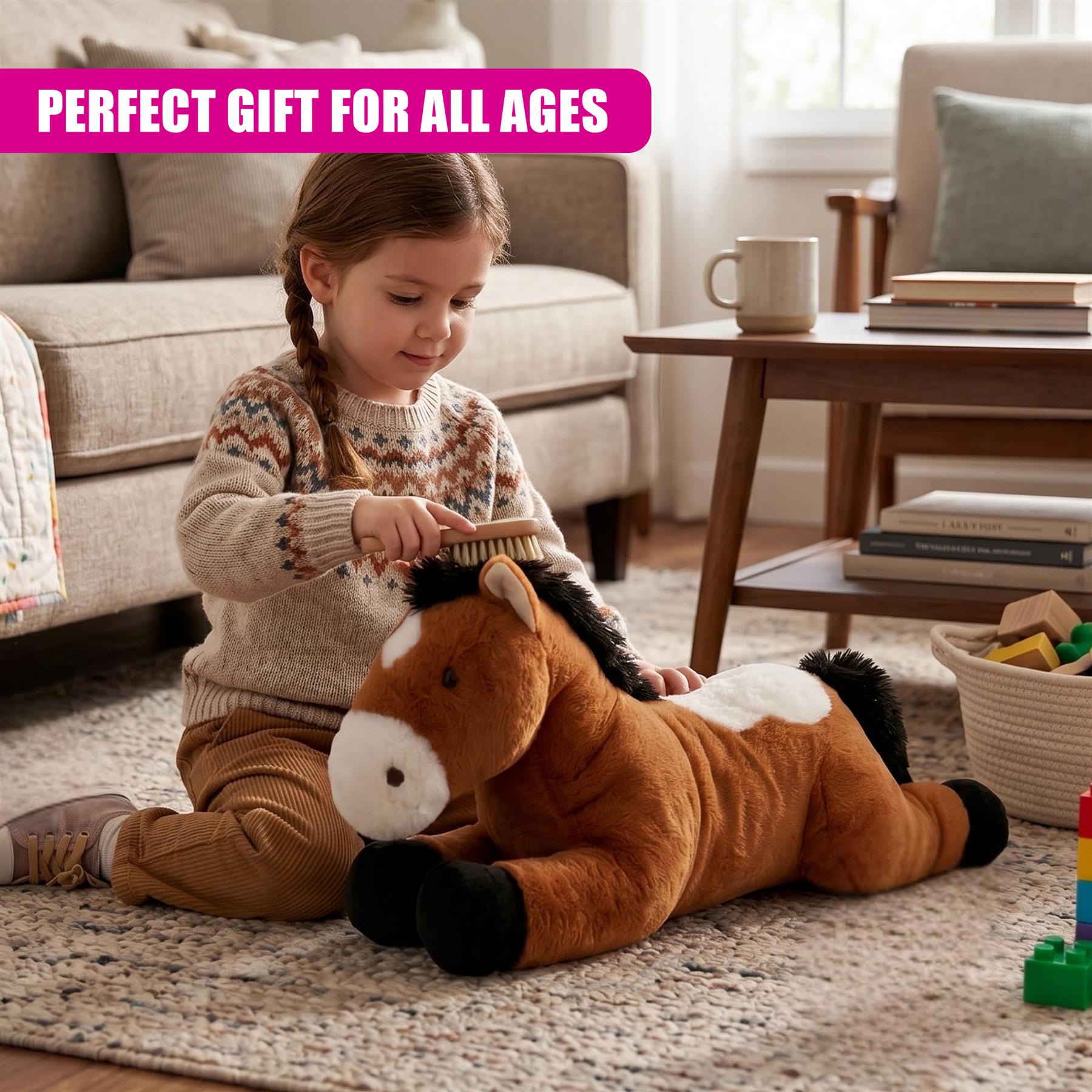 25" Brown Horse Soft Toy
