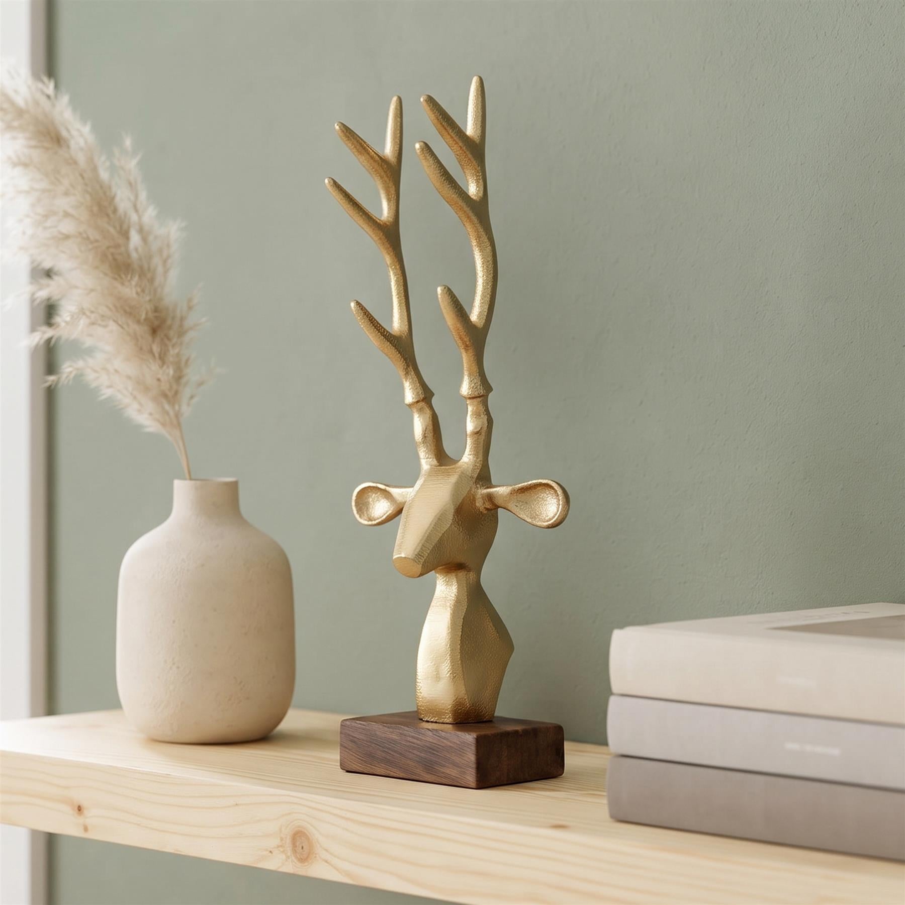 Golden Deer Head Ornament