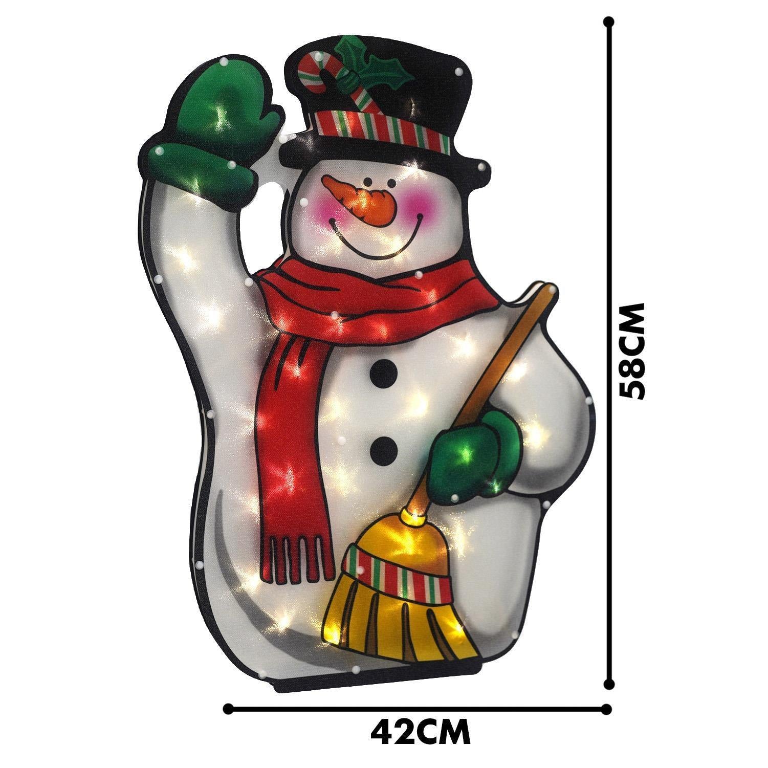 GEEZY Christmas Silhouette Broom & Snowman