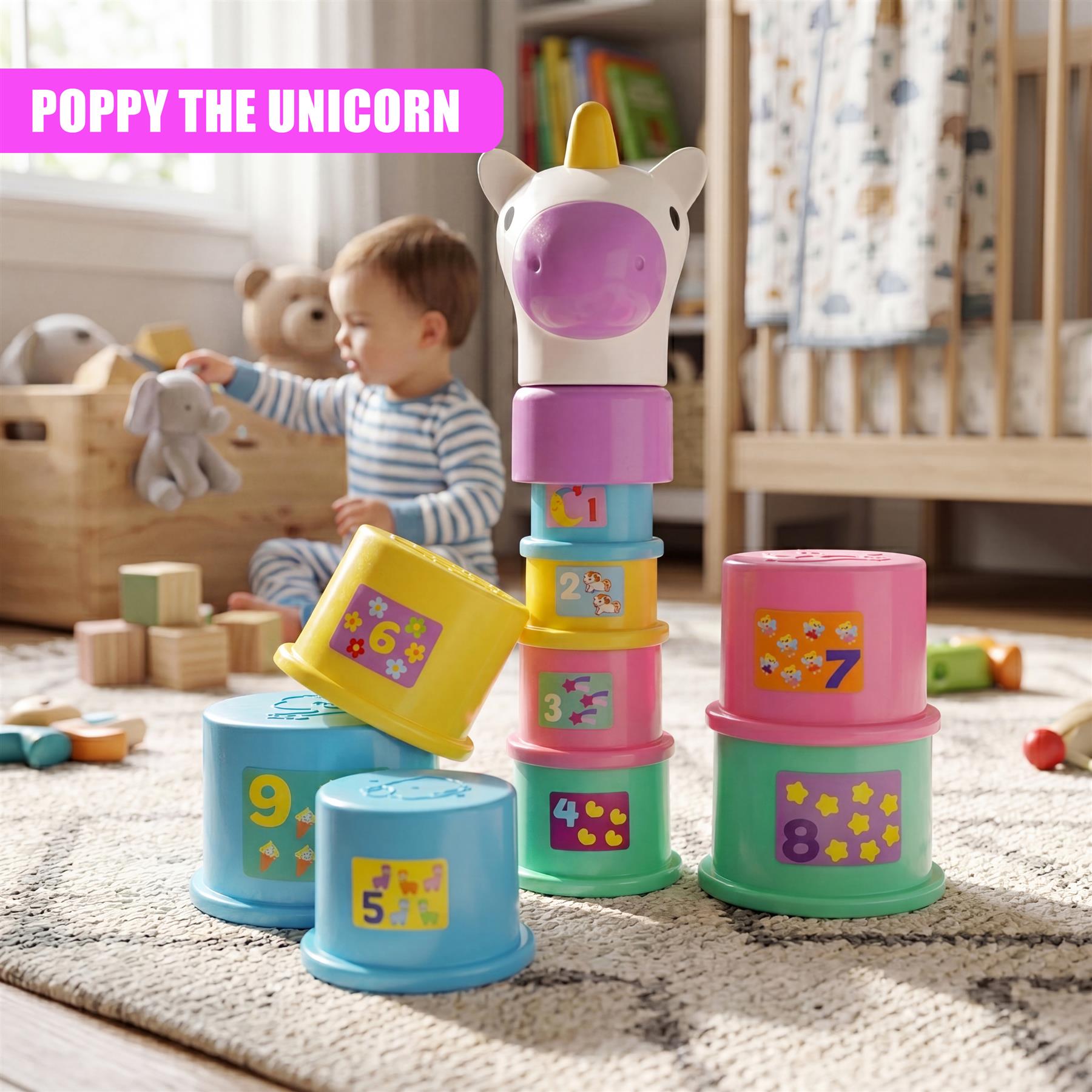 Poppy The Unicorn Stacking Cups